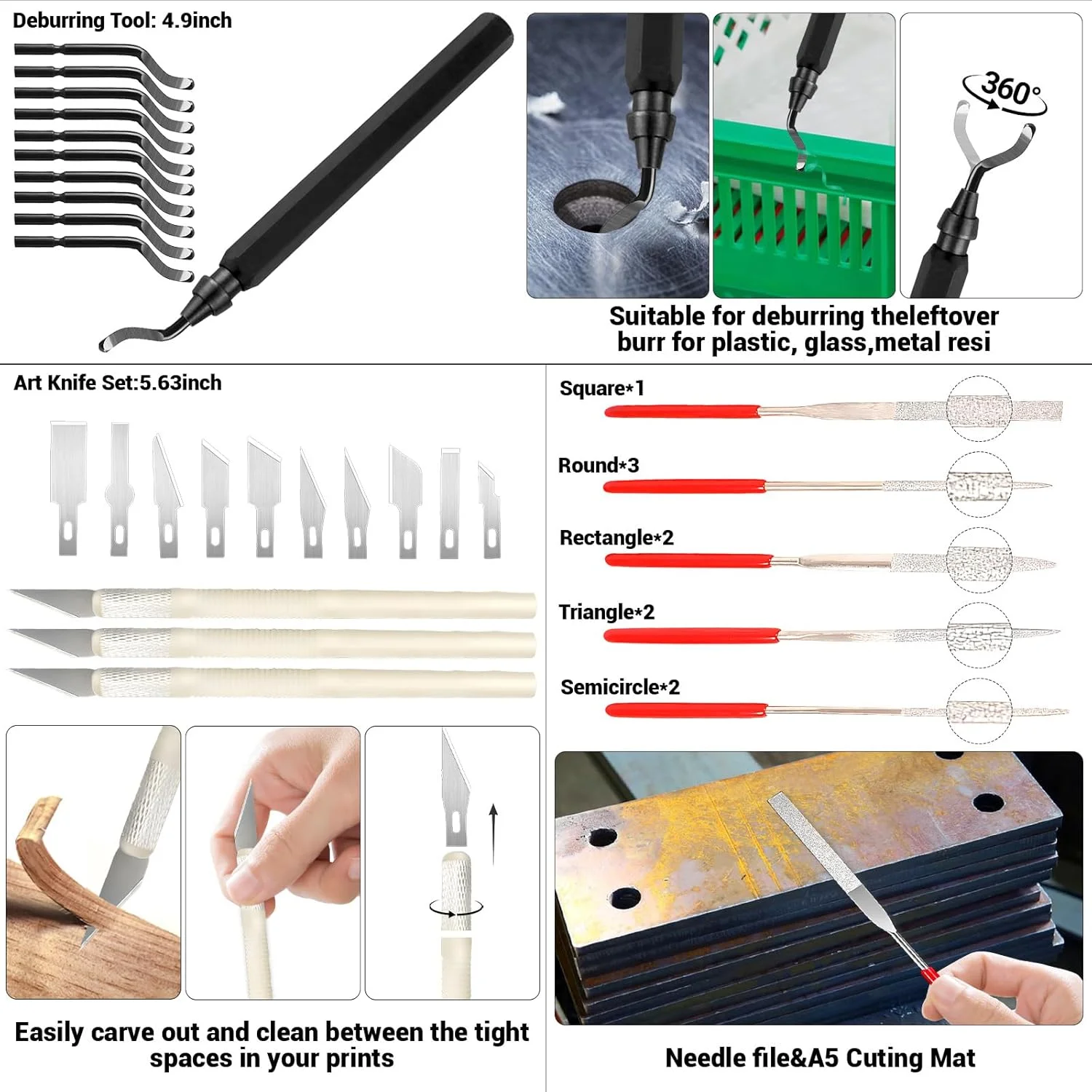 164 قطعه ابزار جانبی چاپ سه بعدی با کیف ابزار برای مدل ساز پرینتر سه بعدی، ابزارهای اساسی، مجموعه تمیز کننده نازل چاپ سه بعدی متنوع، ابزار مینی چرخشی، ابزارهای پرینتر سه بعدی برای حذف/برش (164، سایز بزرگ)