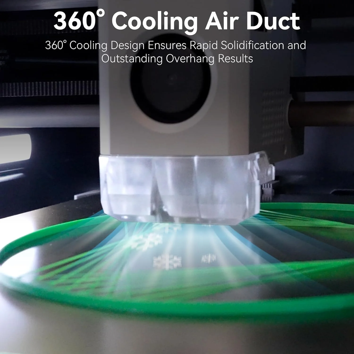 داکت فن خنک کننده هات‌اند برای پرینترهای سه بعدی Bambu Lab P1/P1P/P1S، طراحی 4 داکت هوا، جریان هوای با راندمان بالا، خنک کننده بهبود یافته چاپ، نصب آسان لوازم جانبی پرینتر سه بعدی