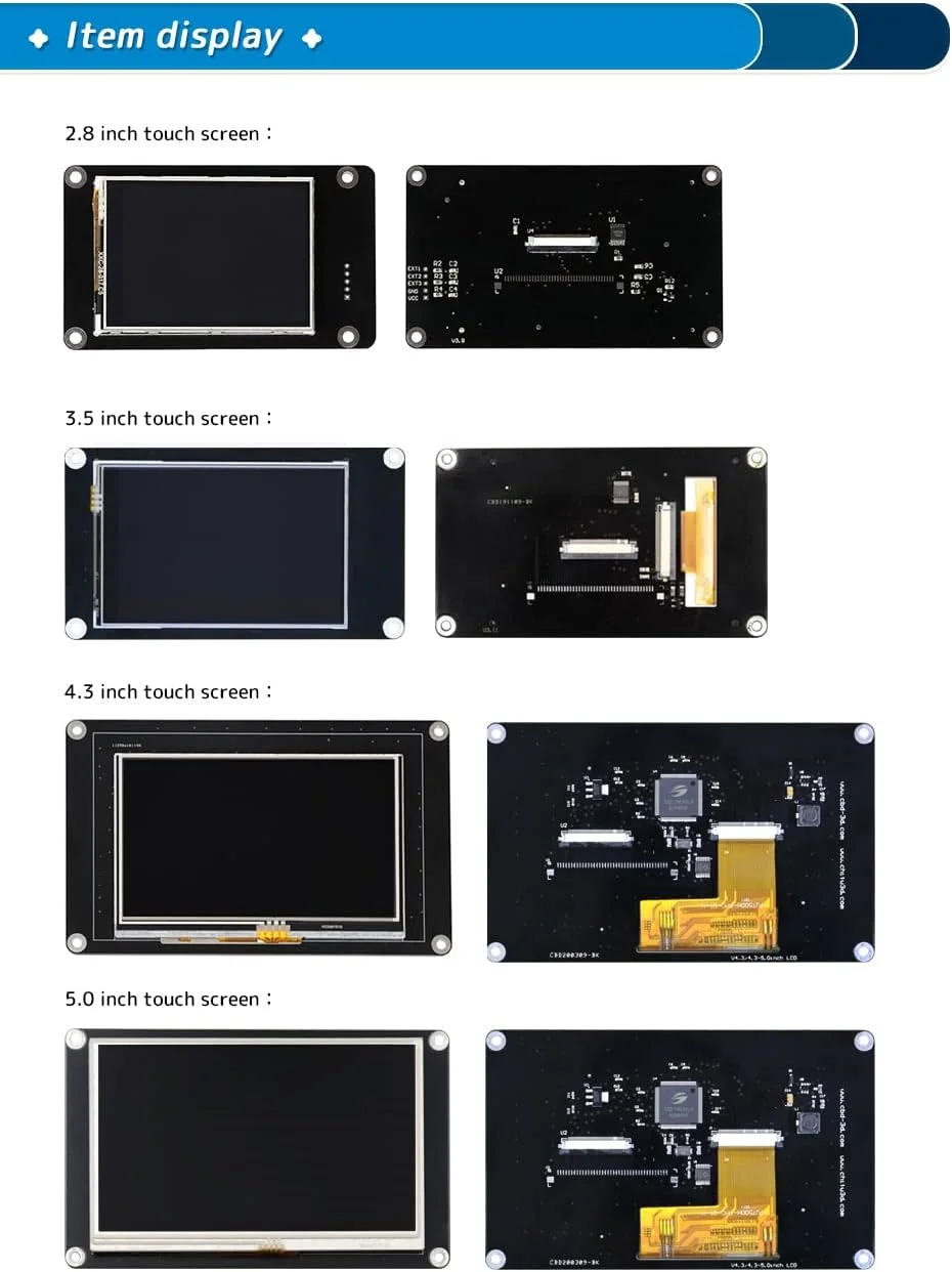 صفحه نمایش لمسی TFT پرینتر سه بعدی 2.8/3.5/4.3/5.0 اینچی برای برد ChiTu (2.8 اینچ)