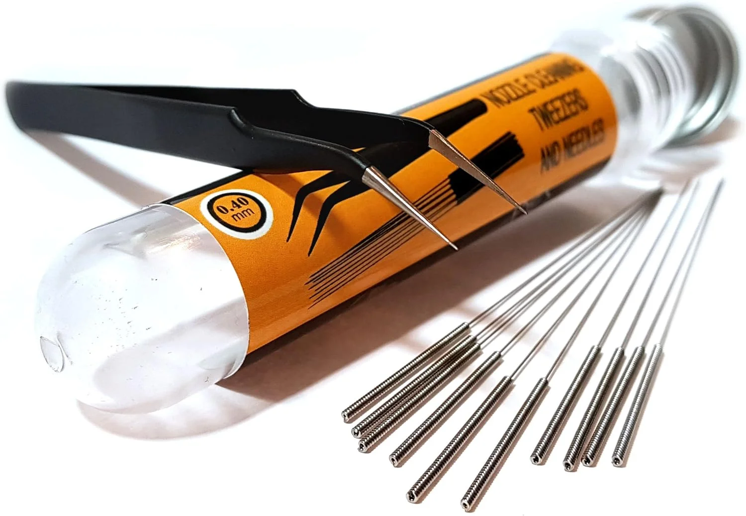 کیت تمیز کننده نازل پرینتر سه بعدی - سوزن های 0.4 میلی متری و ابزار موچین - کیت ابزار تمیز کننده نازل استیل ضد زنگ - جایگزینی برای مته های 0.4 میلی متری برای پرینتر سه بعدی - مجموعه 11 عددی