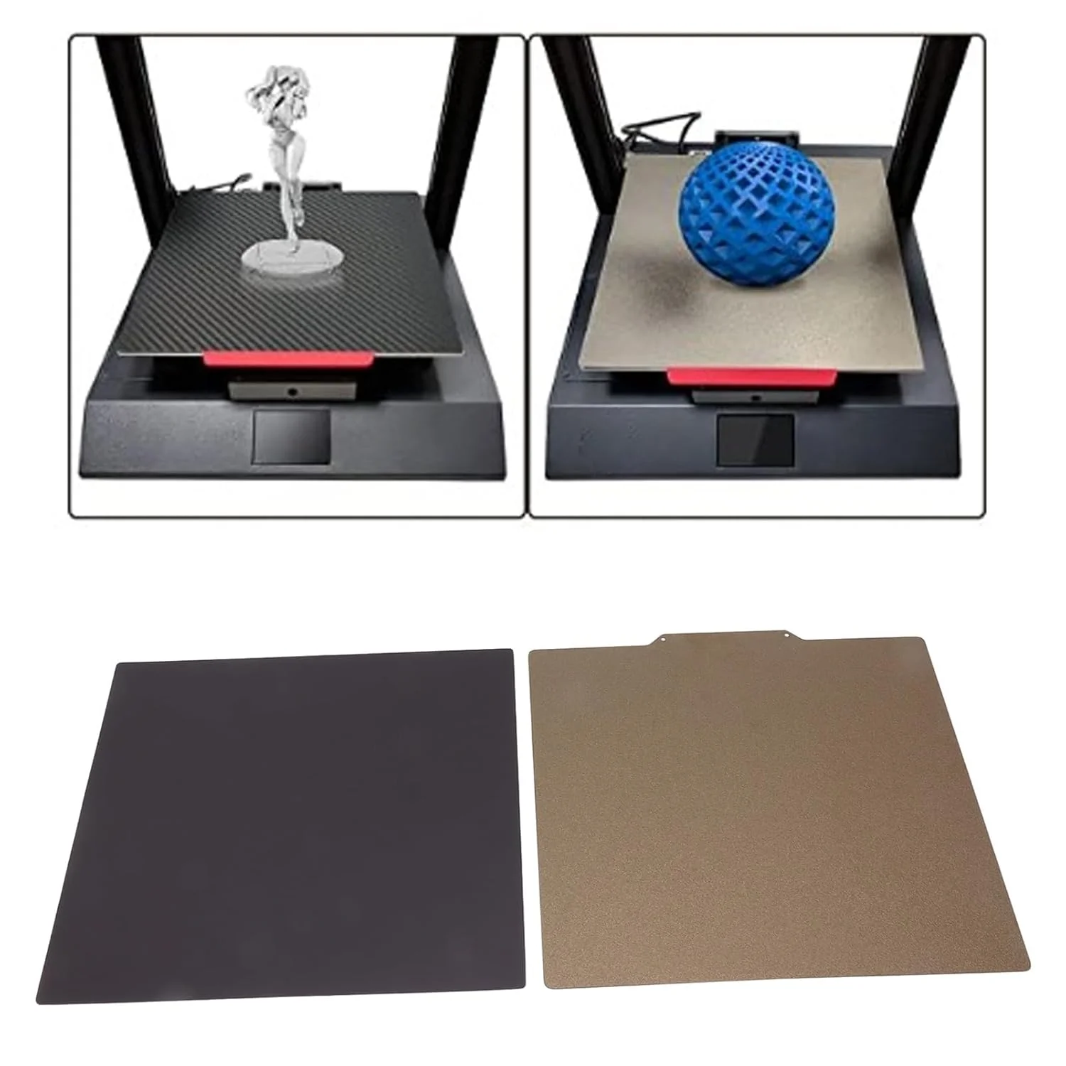 صفحه ساخت فولادی فنری PEI دو طرفه 255x255 میلی‌متری، بستر چاپ مغناطیسی و انعطاف‌پذیر برای لوازم جانبی چاپگر سه بعدی