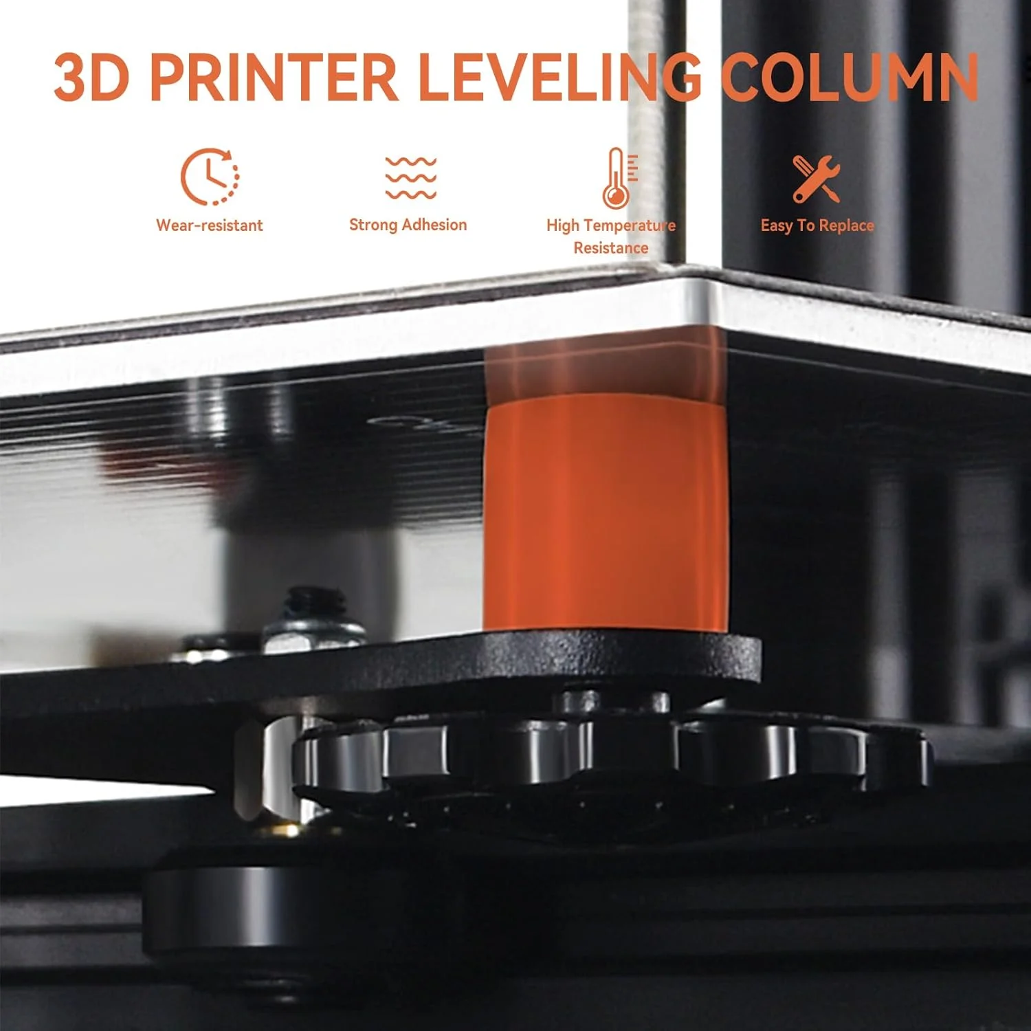 آگاتیج ۱۲ عددی قطعات تراز کننده بستر حرارتی پرینتر سه بعدی، ستون تراز کننده ۱۶ میلی متری سیلیکونی بافر، قطعات تراز کننده بستر حرارتی پرینتر سه بعدی، فنر جایگزین تراز کننده برای پرینتر سه بعدی Ender 3 / CR6-SE