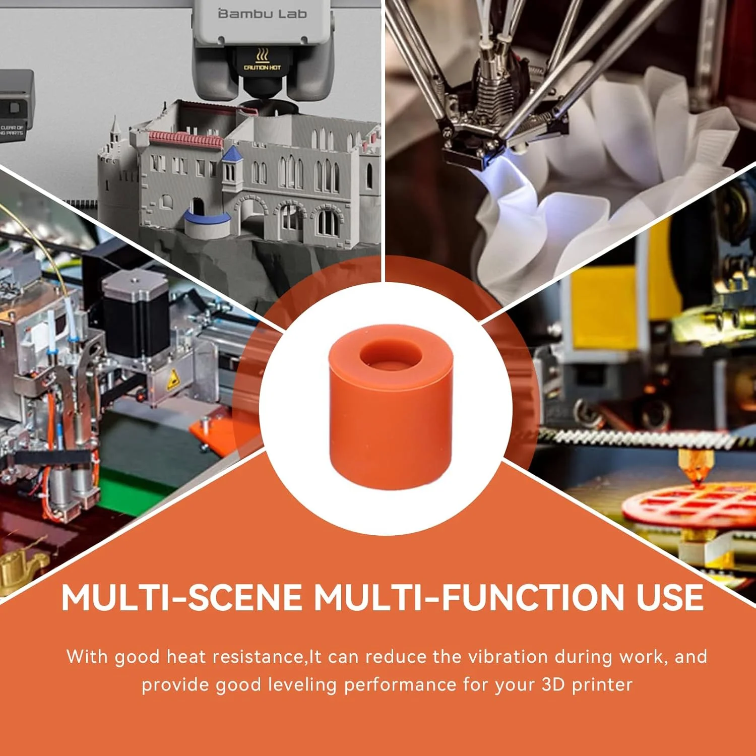 آگاتیج ۱۲ عددی قطعات تراز کننده بستر حرارتی پرینتر سه بعدی، ستون تراز کننده ۱۶ میلی متری سیلیکونی بافر، قطعات تراز کننده بستر حرارتی پرینتر سه بعدی، فنر جایگزین تراز کننده برای پرینتر سه بعدی Ender 3 / CR6-SE