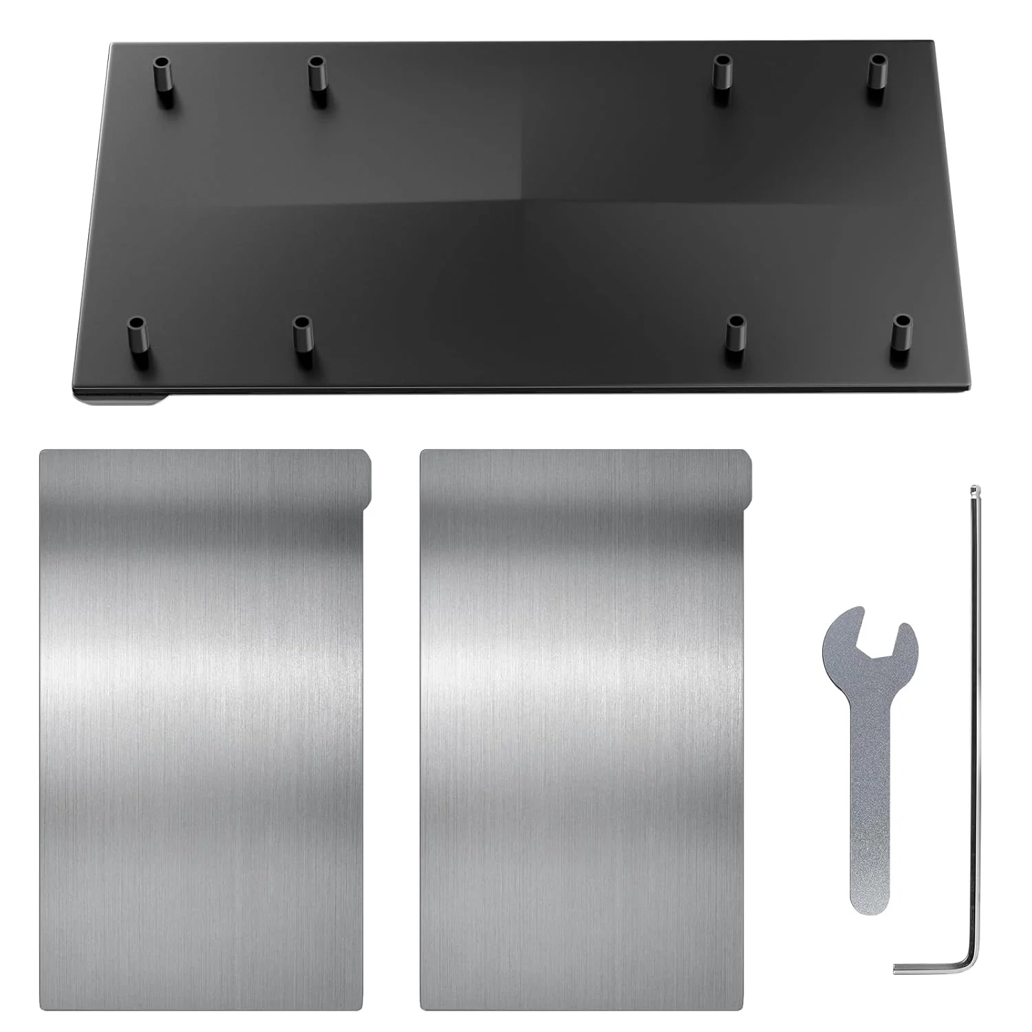 صفحه ساخت منعطف پرینتر رزینی سه بعدی، 2 عدد صفحه فولادی فنری منعطف و 1 عدد پلتفرم پایه فولادی برای پرینتر سه بعدی ELEGOO Saturn 4 / Saturn 4 Ultra سایز 224x129mm