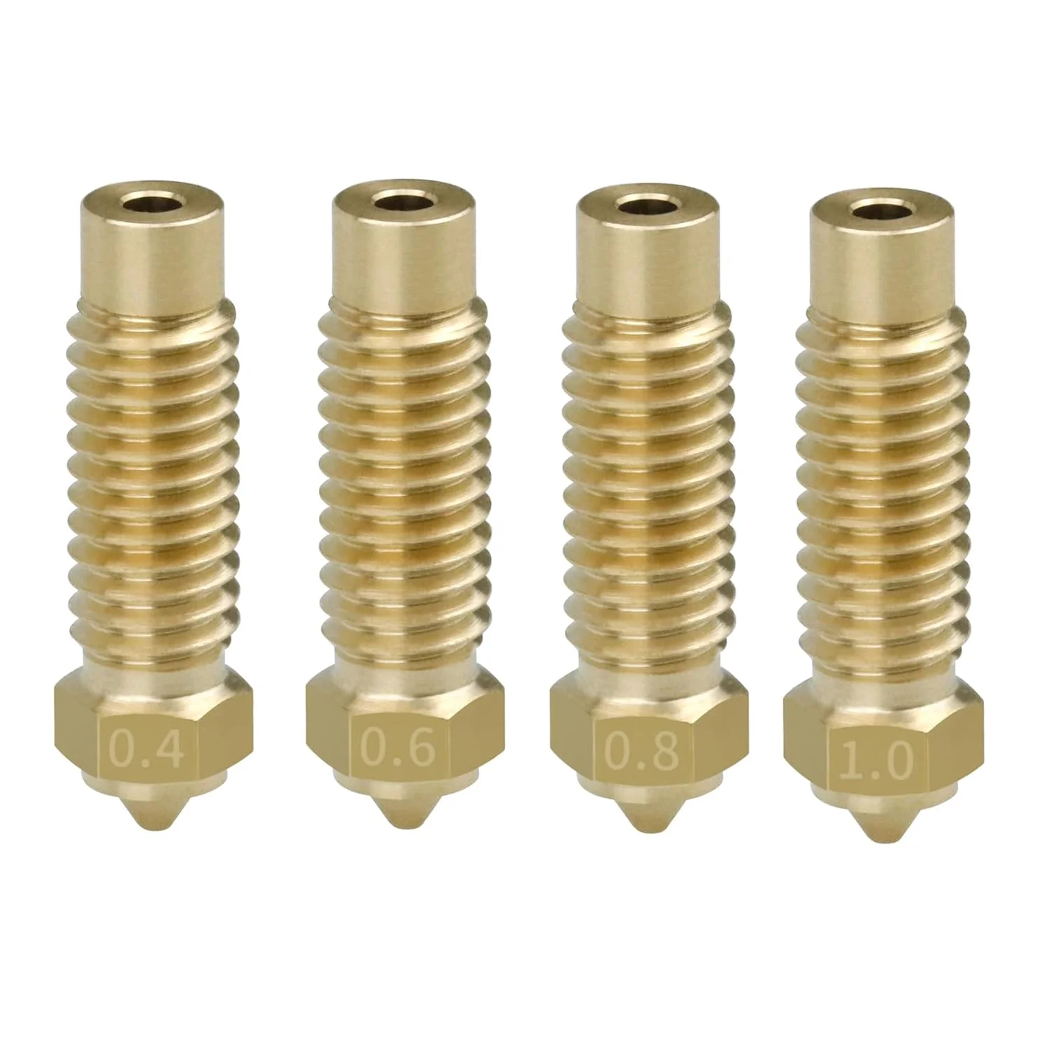 POLISI3D بسته 8 عددی نازل در اندازه های مختلف، روکش سیلیکونی، نازل های برنجی یدکی هات اند 0.4 0.6 0.8 1.0 سازگار با قطعات لوازم جانبی پرینتر سه بعدی Elegoo Neptune 4 MAX / Neptune4 Plus