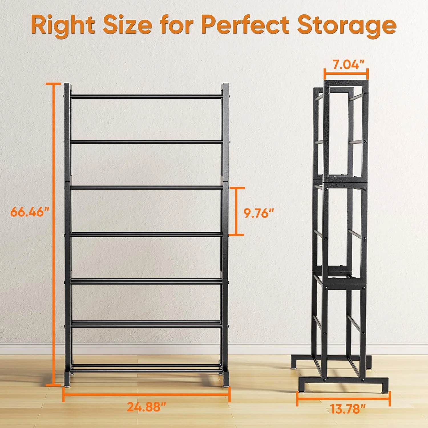 قفسه نگهداری فیلامنت پرینتر سه بعدی 7 طبقه، قفسه سنگین و با ظرفیت بالا برای نگهداری حداکثر 63 قرقره، قفسه چند لایه رول های چاپ سه بعدی برای خانه، کارگاه اداری، مدرسه (فقط قفسه)