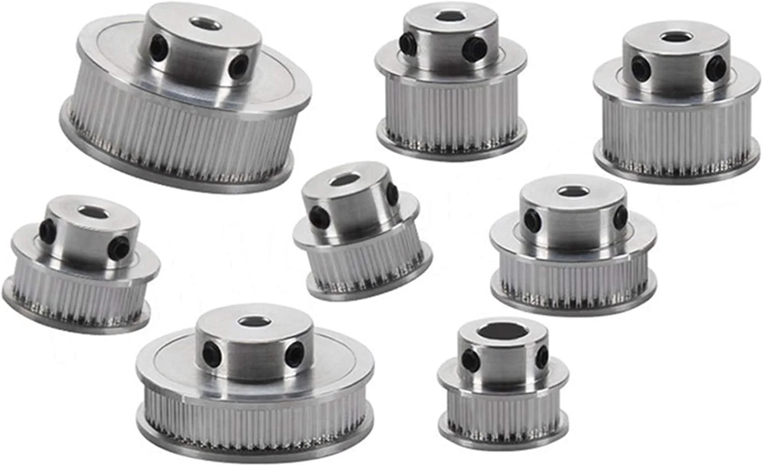 پولی تایمینگ آلومینیومی GT2 جینچائو 2 عددی با 30/36/40/48/60 دندانه، سوراخ داخلی 5 میلی متر 8 میلی متر، عرض دندانه 6 میلی متر، قطعات و لوازم جانبی پرینتر سه بعدی 2GT با دقت موقعیت یابی