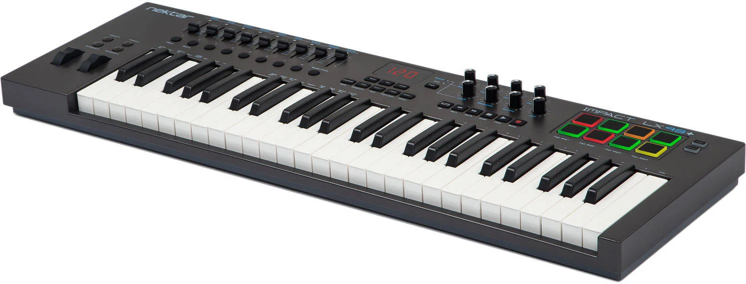 Nektar Impact LX49+ USB MIDI Keyboard Controller with DAW Integration, 49 note (61 on LX61+) velocity-sensitive synth-action keyboard, 4 velocity curves + 3 fixed | LX49+ Nektar Impact LX49+ USB MIDI Keyboard Controller with DAW Integration, 49 note (61 on LX61+) velocity-sensitive synth-action keyboard, 4 velocity curves + 3 fixed | LX49+