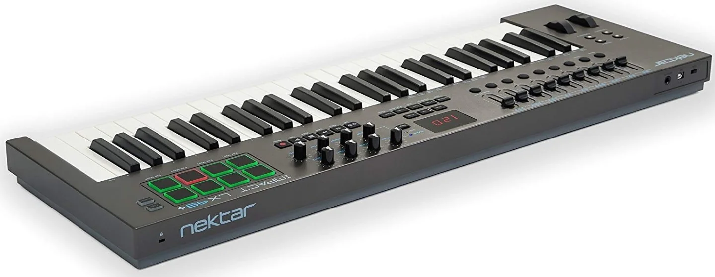 Nektar Impact LX49+ USB MIDI Keyboard Controller with DAW Integration, 49 note (61 on LX61+) velocity-sensitive synth-action keyboard, 4 velocity curves + 3 fixed | LX49+ Nektar Impact LX49+ USB MIDI Keyboard Controller with DAW Integration, 49 note (61 on LX61+) velocity-sensitive synth-action keyboard, 4 velocity curves + 3 fixed | LX49+