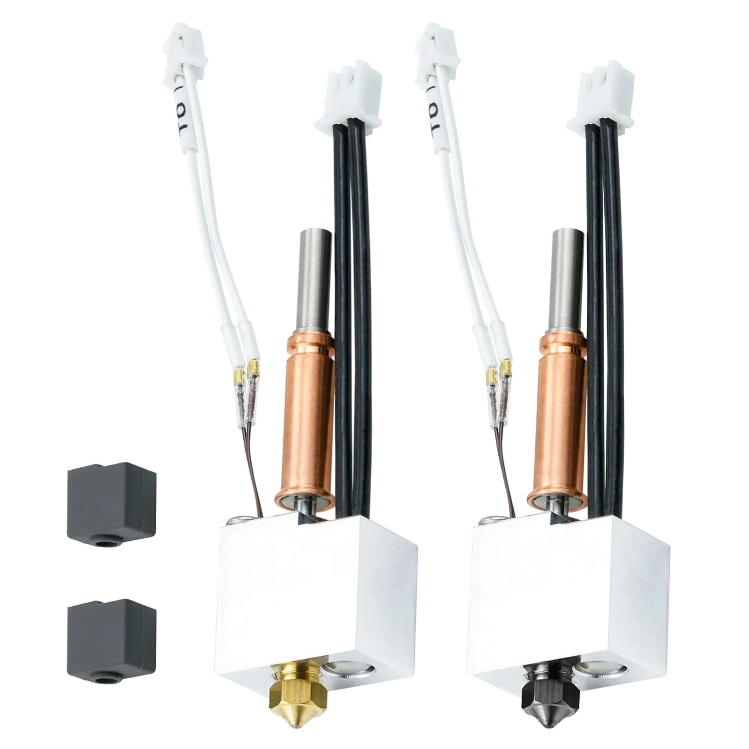 دو عدد کیت هات اند اکسترودر مونتاژ شده Kobra 3 Hotend - جایگزینی هات اند پرینتر سه بعدی با نازل برنجی کم اصطکاک، ترمیستور 100K، کارتریج گرمکن و بلوک حرارتی برای Anycubic Kobra 3