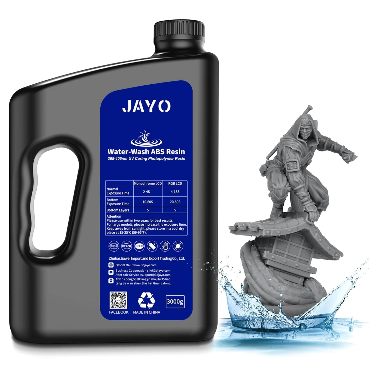 رزین آبشور ABS-Like خاکستری تیره JAYO، 3 کیلوگرم، رزین پرینتر سه بعدی UV-Curing 405 نانومتری، چقرمگی و مقاومت در برابر ضربه بالا، شستشوی آسان با آب، انقباض کم، سازگار با پرینترهای LCD/DLP/SLA رزین آبشور ABS-Like خاکستری تیره JAYO، 3 کیلوگرم، رزین پرینتر سه بعدی UV-Curing 405 نانومتری، چقرمگی و مقاومت در برابر ضربه بالا، شستشوی آسان با آب، انقباض کم، سازگار با پرینترهای LCD/DLP/SLA