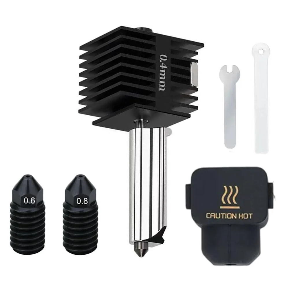 هات‌اند برای A1 Mini/A1، ارتقاء هد چاپ، نازل فولادی سخت‌کاری شده با دمای بالا 0.4MM 0.6MM 0.8MM، کیت هات‌اند، جایگزینی اکسترودر به همراه 1 عدد روکش سیلیکونی برای پرینتر سه بعدی Bambu Lab
