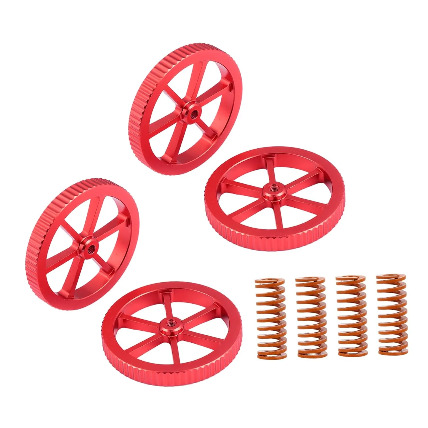 Homoyoyo ست ۴ عددی مهره تراز دستی و فنر بستر گرم برای پرینترهای سه بعدی، مهره های تنظیم فلزی ارتقا یافته، کیت فنر وارداتی سازگار با سری Ender