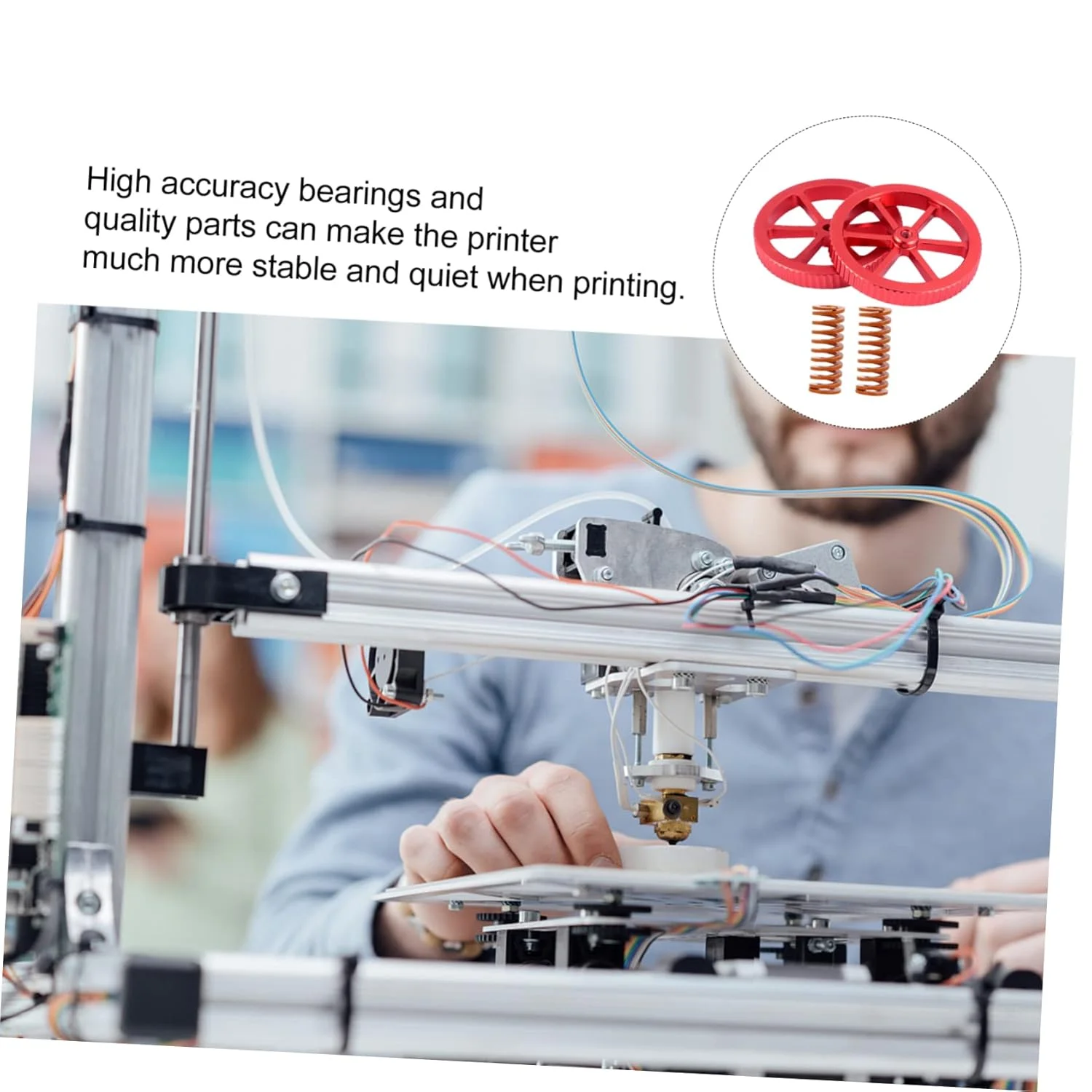 Homoyoyo ست ۴ عددی مهره تراز دستی و فنر بستر گرم برای پرینترهای سه بعدی، مهره های تنظیم فلزی ارتقا یافته، کیت فنر وارداتی سازگار با سری Ender