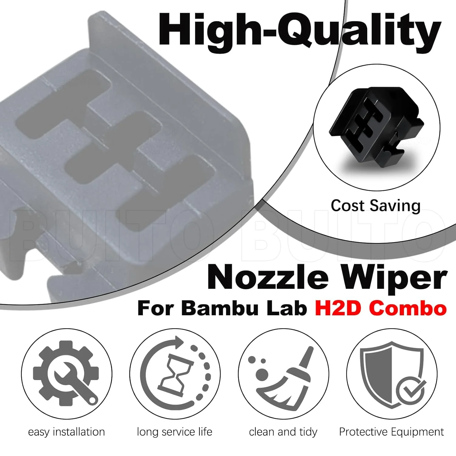بسته 6 عددی برس تمیز کننده نازل H2D، ابزار جایگزین برس تمیز کننده نازل سیلیکونی مقاوم در برابر حرارت بالا برای لوازم جانبی پرینتر سه بعدی Bambu Lab H2D/H2D Combo برای ابزارهای Bambu H2D