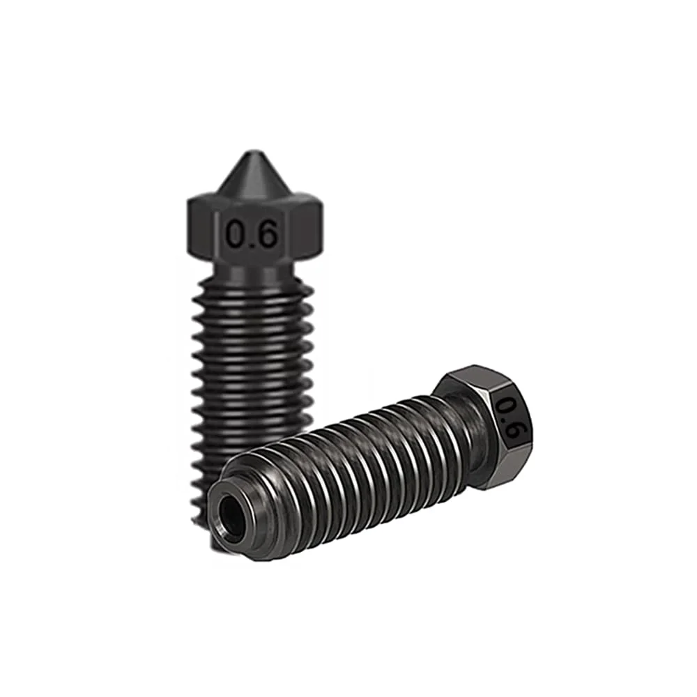 نازل فولادی سخت شده 2 عددی، نازل های مقاوم در برابر درجه حرارت بالا برای اکسترودر هات اند پرینتر سه بعدی Anycubic Kobra 3 (0.6mm)