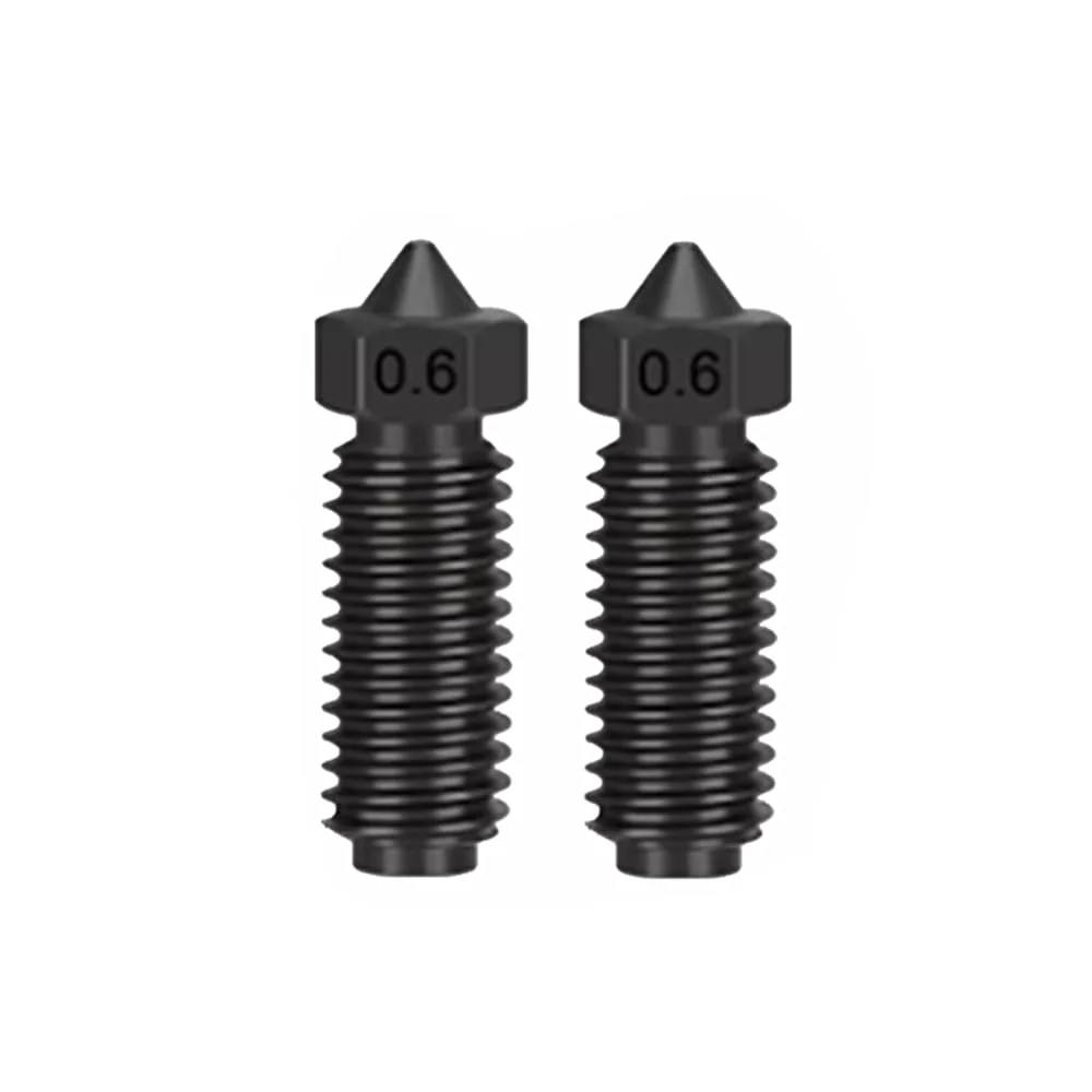 نازل فولادی سخت شده 2 عددی، نازل های مقاوم در برابر درجه حرارت بالا برای اکسترودر هات اند پرینتر سه بعدی Anycubic Kobra 3 (0.6mm)