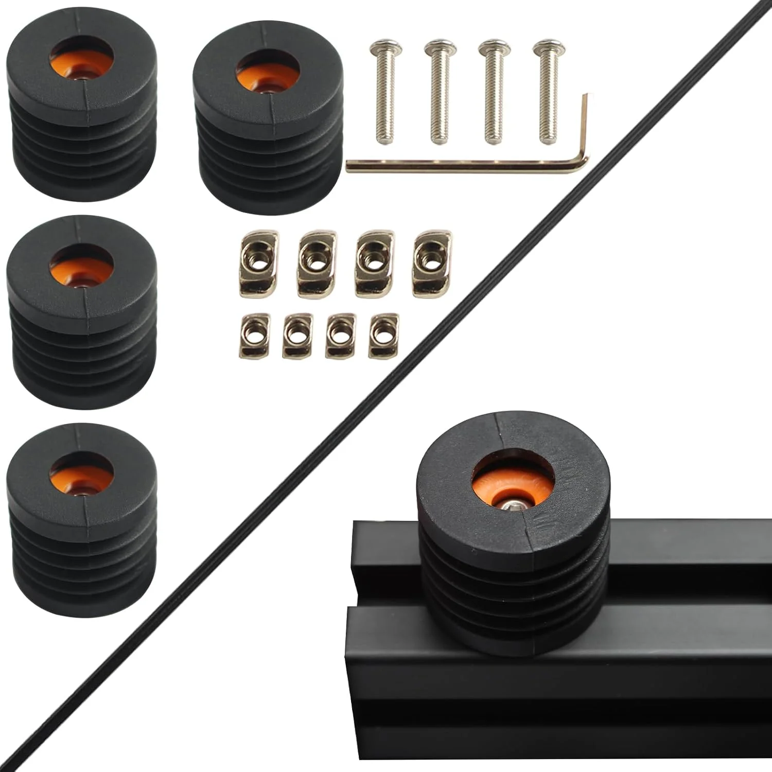 پایه لرزه گیر FYSETC Prusai3 Ender 3 - پد پایه پروفیل آلومینیومی T-Slot 2020: ارتقاء قطعات پرینتر سه بعدی، دارای پایه تخت جامد داخلی، سازگار با I3 MK3 MK4 X1 P1P P1S CR10 MK4S پروفیل آلومینیومی 3030