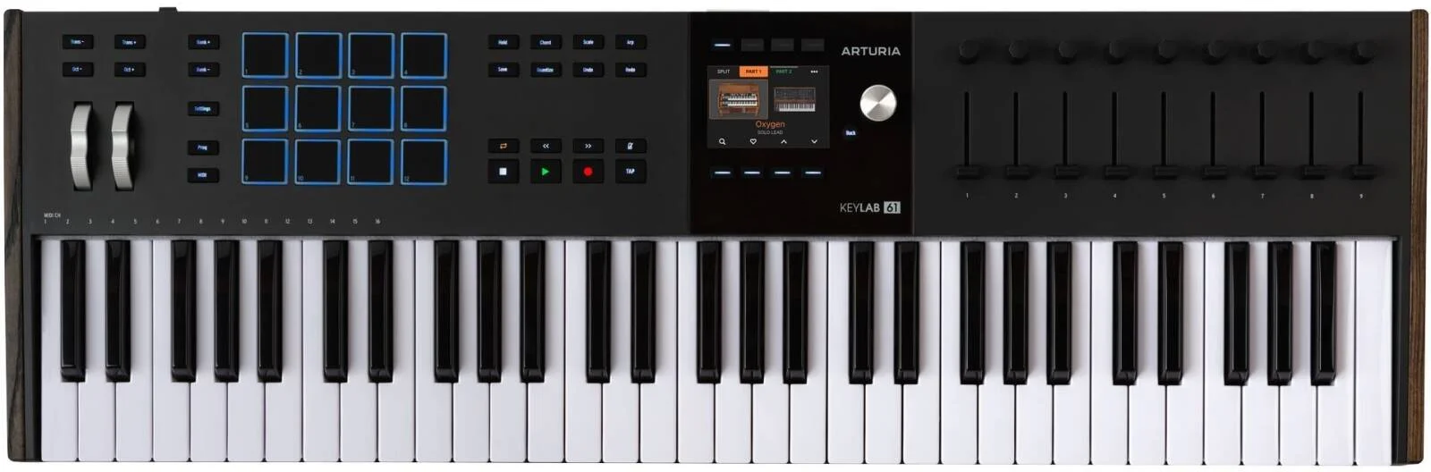 کنترلر میدی کیبورد Arturia KeyLab 49 MK3 - اکشن سینت پریمیوم 49 کلیدی با افترتاچ، نمایشگر رنگی با وضوح بالا، ادغام با Analog Lab Pro، پدها، فیدرها، مشکی | KeyLab 49 MK3 مشکی