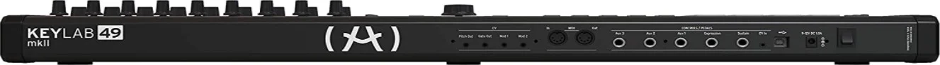 آرتوریا KeyLab 49 MKII - کنترلر میدی کیبورد 49 کلیدی نیمه سنگین با افترتاچ، 16 پد RGB، 9 فیدر، 9 انکودر چرخشی، خروجی CV/Gate، مشکی | KeyLab 49 MKII-BL آرتوریا KeyLab 49 MKII - کنترلر میدی کیبورد 49 کلیدی نیمه سنگین با افترتاچ، 16 پد RGB، 9 فیدر، 9 انکودر چرخشی، خروجی CV/Gate، مشکی | KeyLab 49 MKII-BL