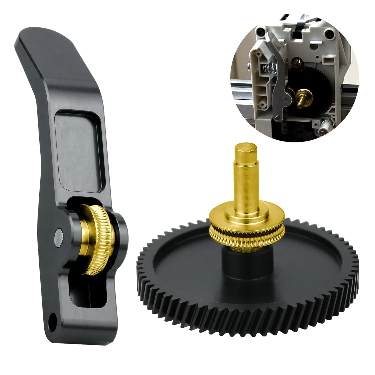 چرخ دنده اکسترودر A1 Mini با دسته آلیاژ آلومینیوم، مجموعه چرخ دنده اکسترودر CNC POM با پوشش نانو فولاد سخت شده برای لوازم جانبی چاپگر سه بعدی هد اکستروژن Bambu Lab A1 Mini