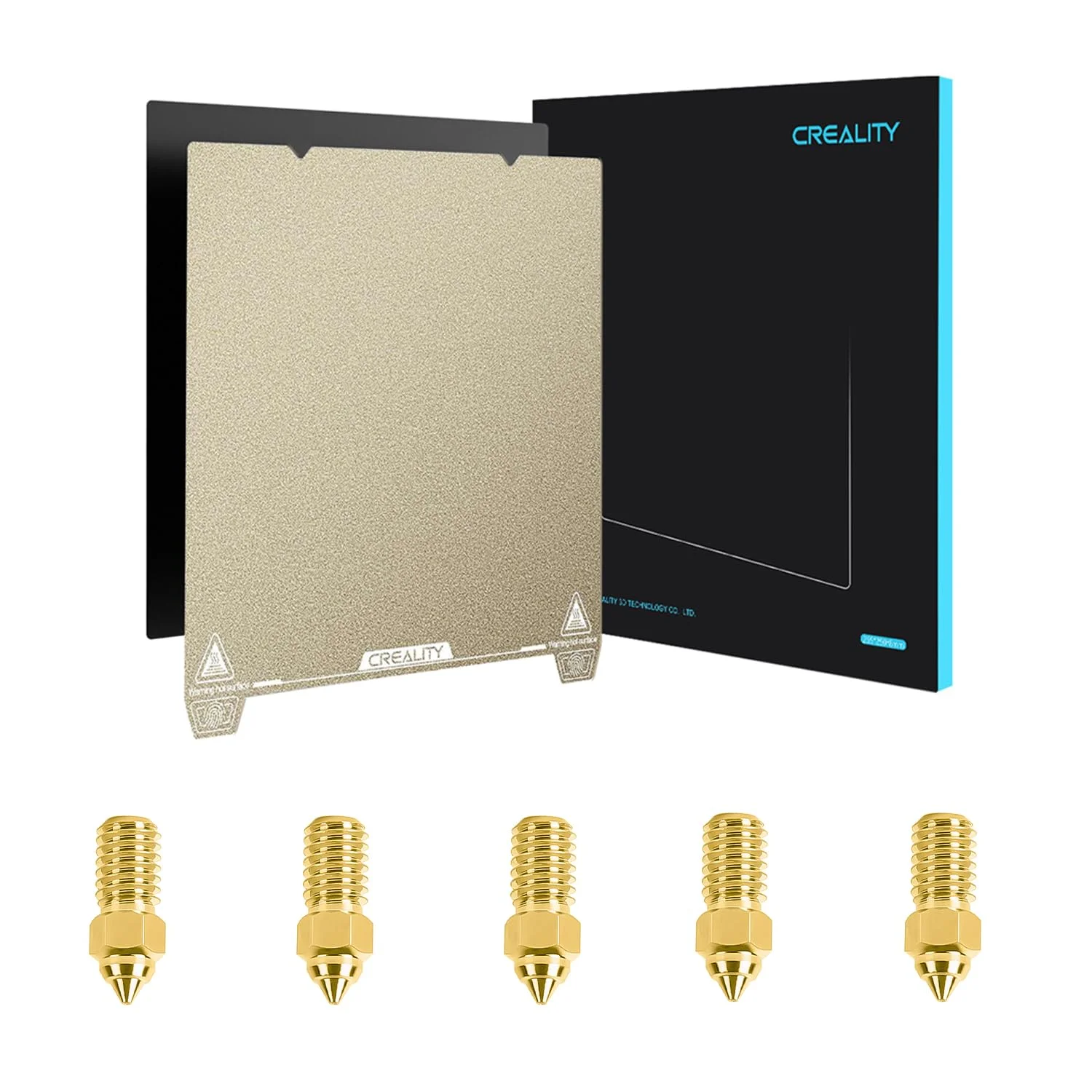 نازل برنجی سرعت بالا 0.4 میلی‌متری Ender 3 V3 SE و صفحه ساخت مغناطیسی PEI کرالیتی 235x235 میلی‌متری برای Ender 3 V3 SE و Ender 5 S1 (5 عدد)