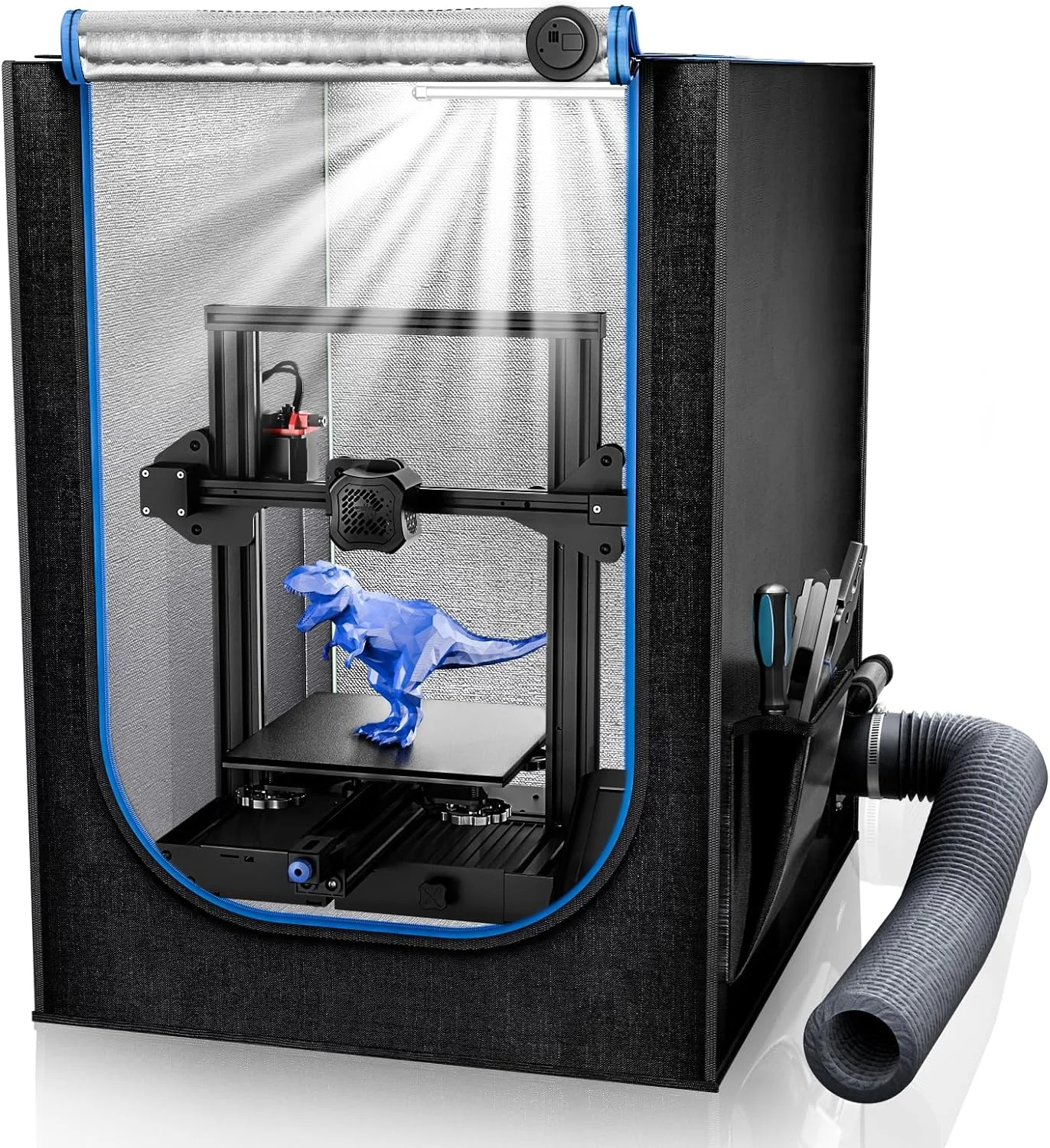 محفظه پرینتر سه بعدی با کیت تهویه، چراغ ال ای دی، دماسنج-رطوبت سنج، چادر محافظ ضد گرد و غبار و ضد حریق با دمای ثابت برای Creality Ender 3 V3 SE/KE/Ender 3/3 Pro/3V2/3S1/Neo
