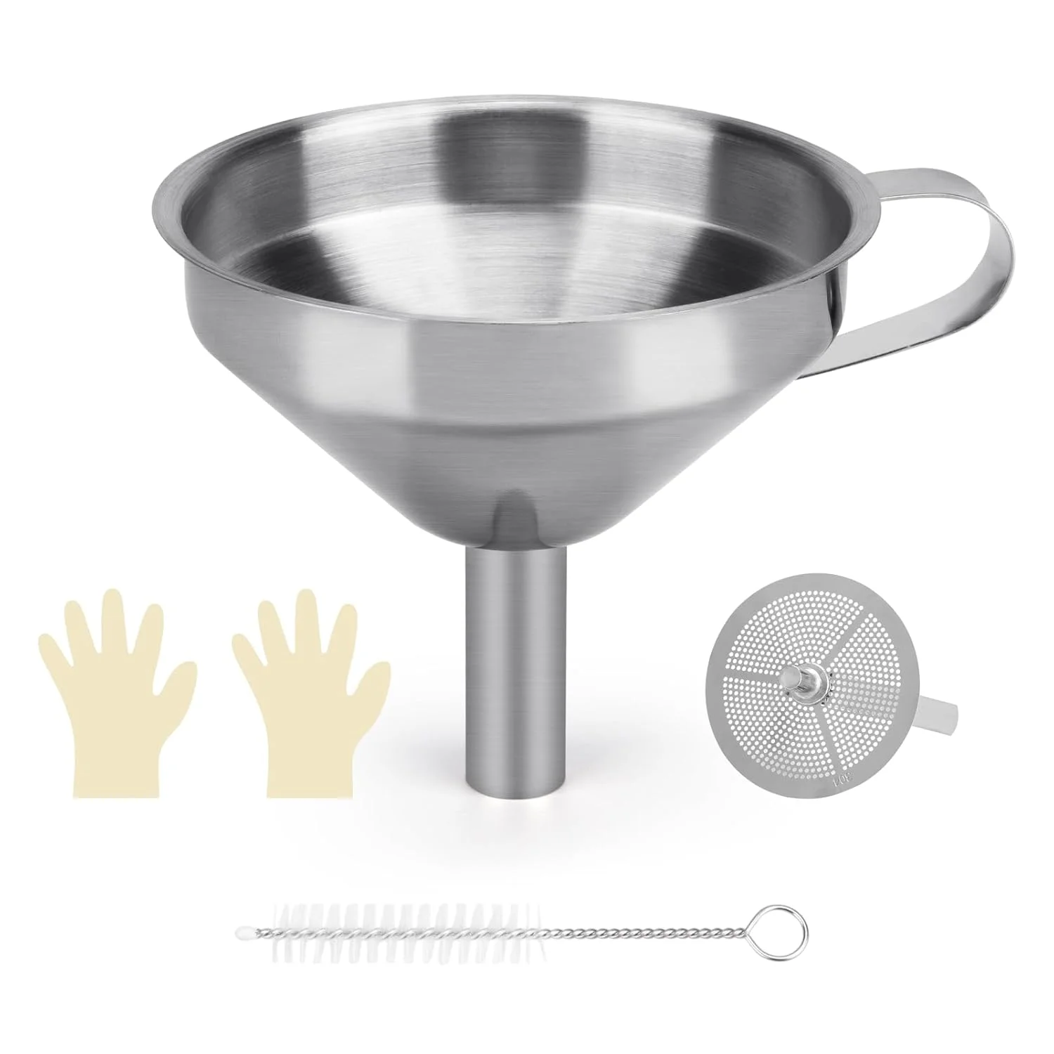 قیف استیل ELEGOO، قیف فلزی رزین سه بعدی با فیلتر و برس تمیز کننده برای رزین UV پرینتر سه بعدی SLA/DLP/LCD