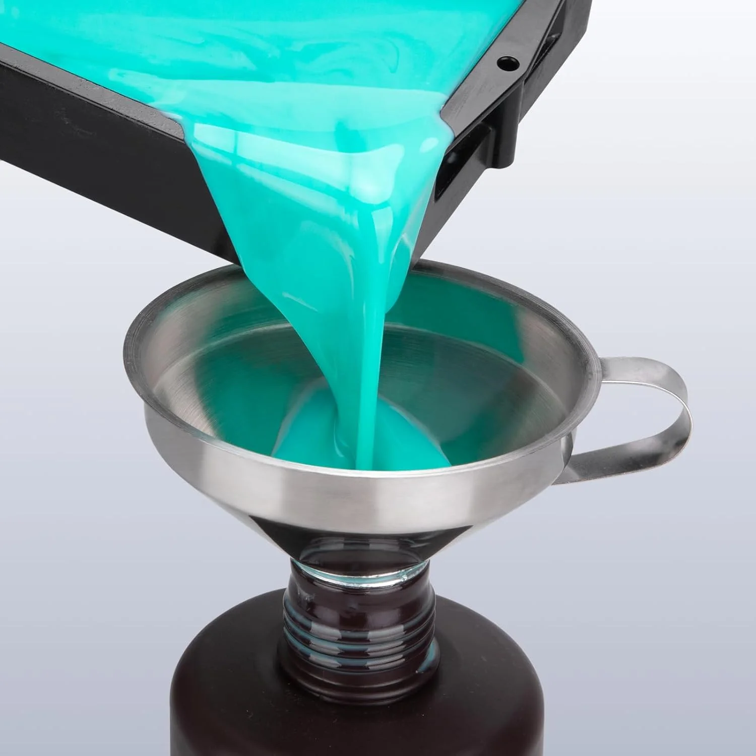 قیف استیل ELEGOO، قیف فلزی رزین سه بعدی با فیلتر و برس تمیز کننده برای رزین UV پرینتر سه بعدی SLA/DLP/LCD