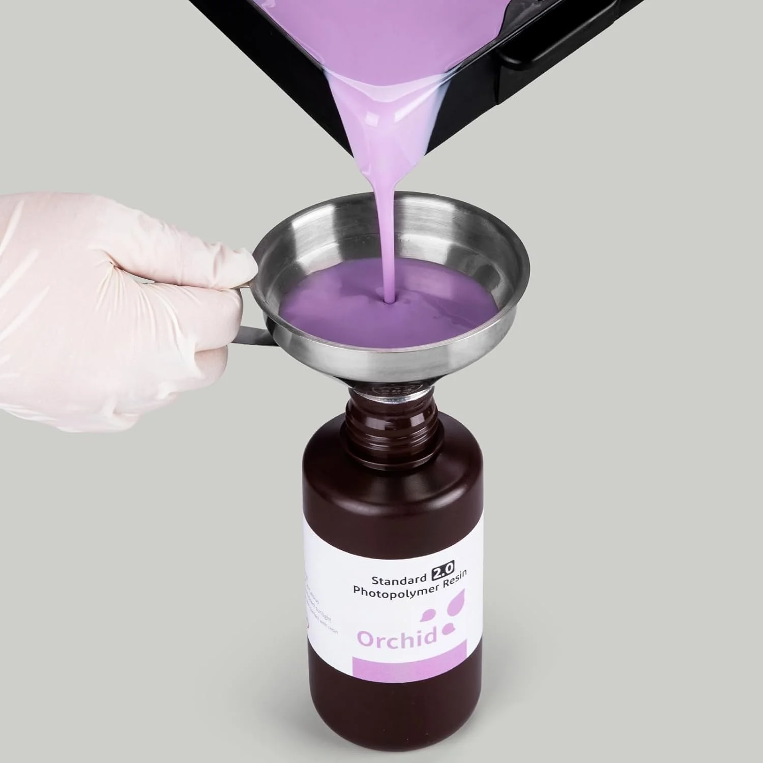 قیف استیل ضد زنگ ELEGOO 3D و رزین خاکستری 2000 گرمی ELEGOO ABS-Like Resin 3.0 Pro