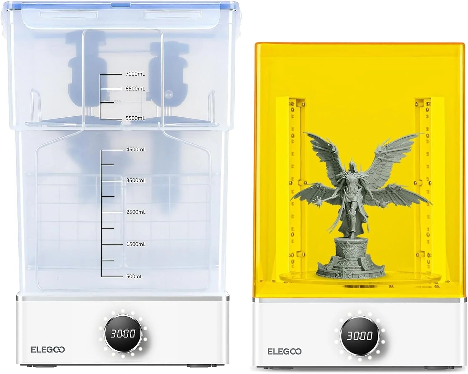 مجموعه ایستگاه شستشو و کیورینگ ELEGOO Mercury X Bundle، طراحی جدید ماشین شستشوی جداگانه و دستگاه کیورینگ رزین UV برای مدل های چاپ سه بعدی LCD/DLP/SLA Saturn Mars Photon S Photon Mono