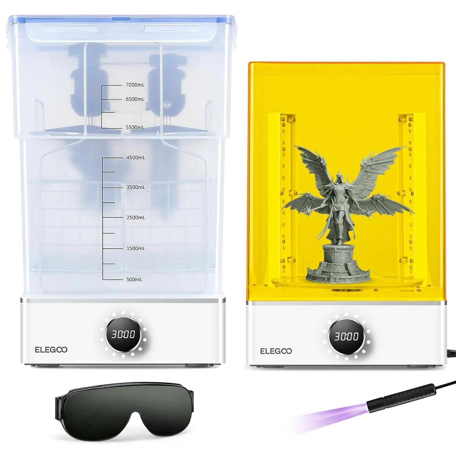 مجموعه شستشو و کیور ELEGOO Mercury XS و رزین پرینتر سه بعدی ELEGOO ABS-Like 3.0 شفاف قرمز 1000 گرم مجموعه شستشو و کیور ELEGOO Mercury XS و رزین پرینتر سه بعدی ELEGOO ABS-Like 3.0 شفاف قرمز 1000 گرم