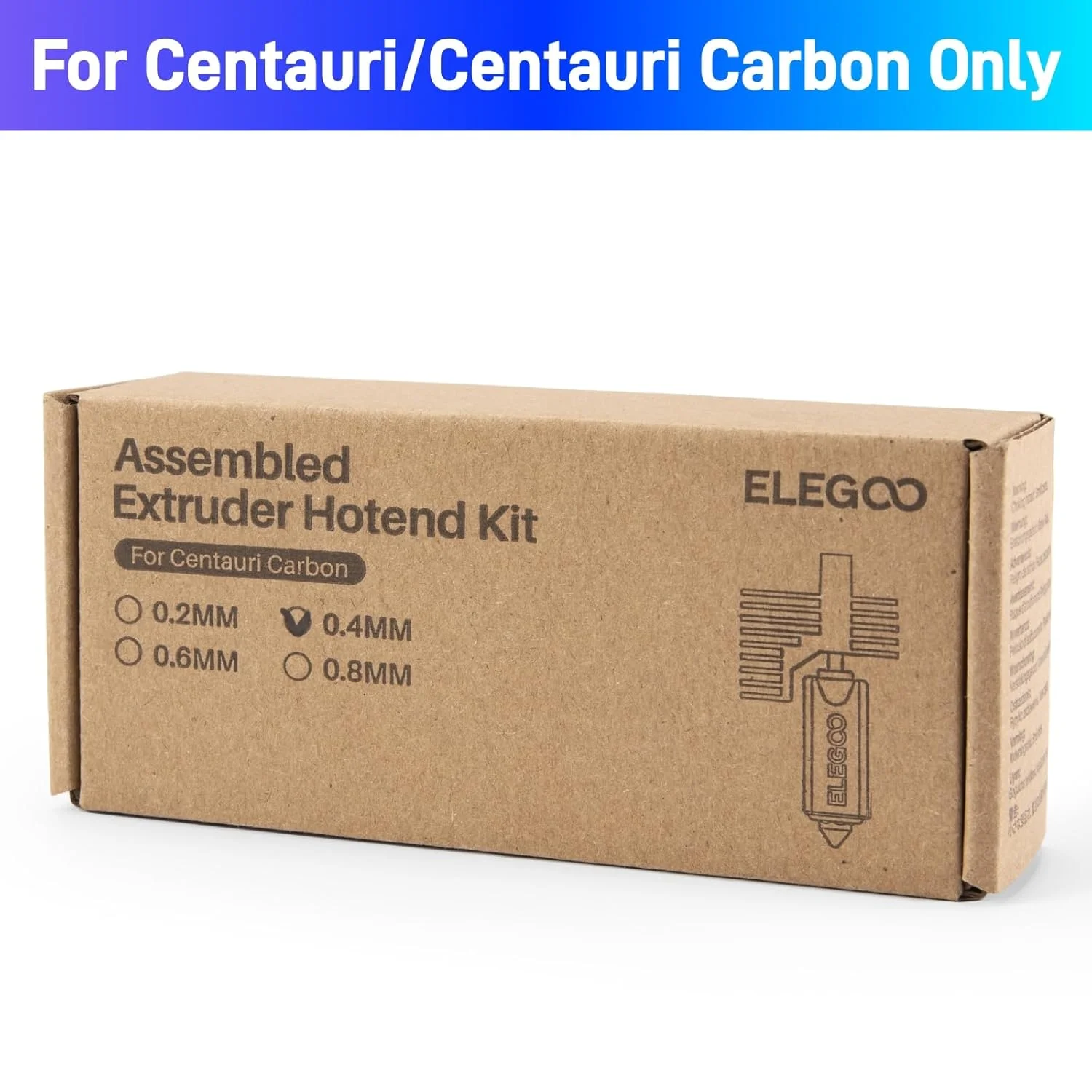 کیت هات‌اند اکسترودر 0.4 میلی‌متری ELEGOO برای Centauri Carbon، نازل فولاد سخت شده برنجی مونتاژ شده، لوازم جانبی رسمی پرینتر سه بعدی ELEGOO