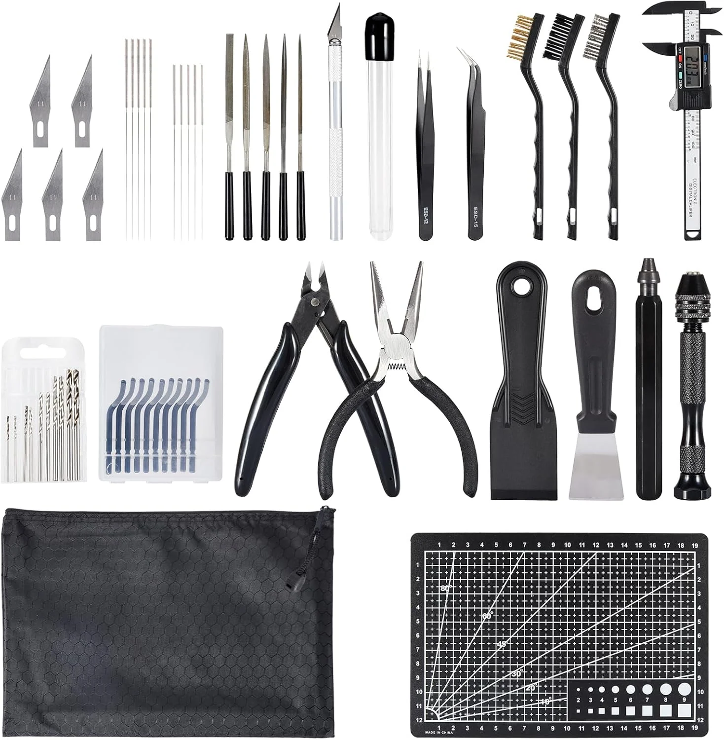 مجموعه ابزار چاپگر سه بعدی 55 تکه، لوازم جانبی چاپ سه بعدی با ابزار پلیسه برداری، کولیس دیجیتال، چاقوی حکاکی، مته فلزی، کیت تمیز کننده نازل، کیف نگهداری برای برداشتن و پرداخت چاپ سه بعدی مجموعه ابزار چاپگر سه بعدی 55 تکه، لوازم جانبی چاپ سه بعدی با ابزار پلیسه برداری، کولیس دیجیتال، چاقوی حکاکی، مته فلزی، کیت تمیز کننده نازل، کیف نگهداری برای برداشتن و پرداخت چاپ سه بعدی