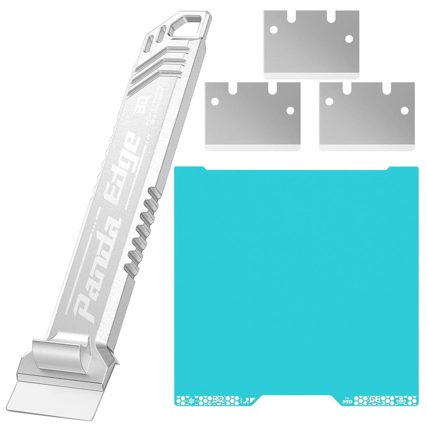 صفحه ساخت یخچالی BIQU CryoGrip Pro Glacier ابعاد 346 x 355mm + کاردک پرینتر سه بعدی Panda Edge، برای پرینتر سه بعدی Bambu-Lab H2D