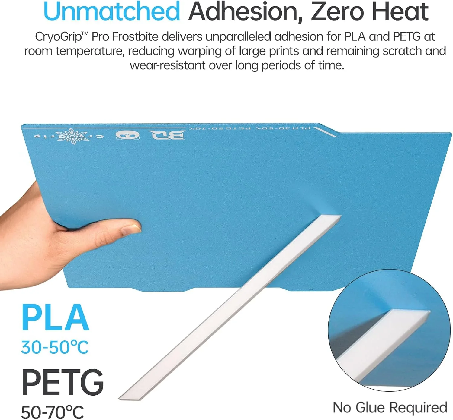 صفحه ساخت BIQU CryoGrip Pro Frostbite سایز 184x184 میلی‌متر + بسته 2 عددی چسب مخصوص پرینتر سه بعدی، فقط برای پرینتر سه بعدی Bambu-Lab A1 Mini