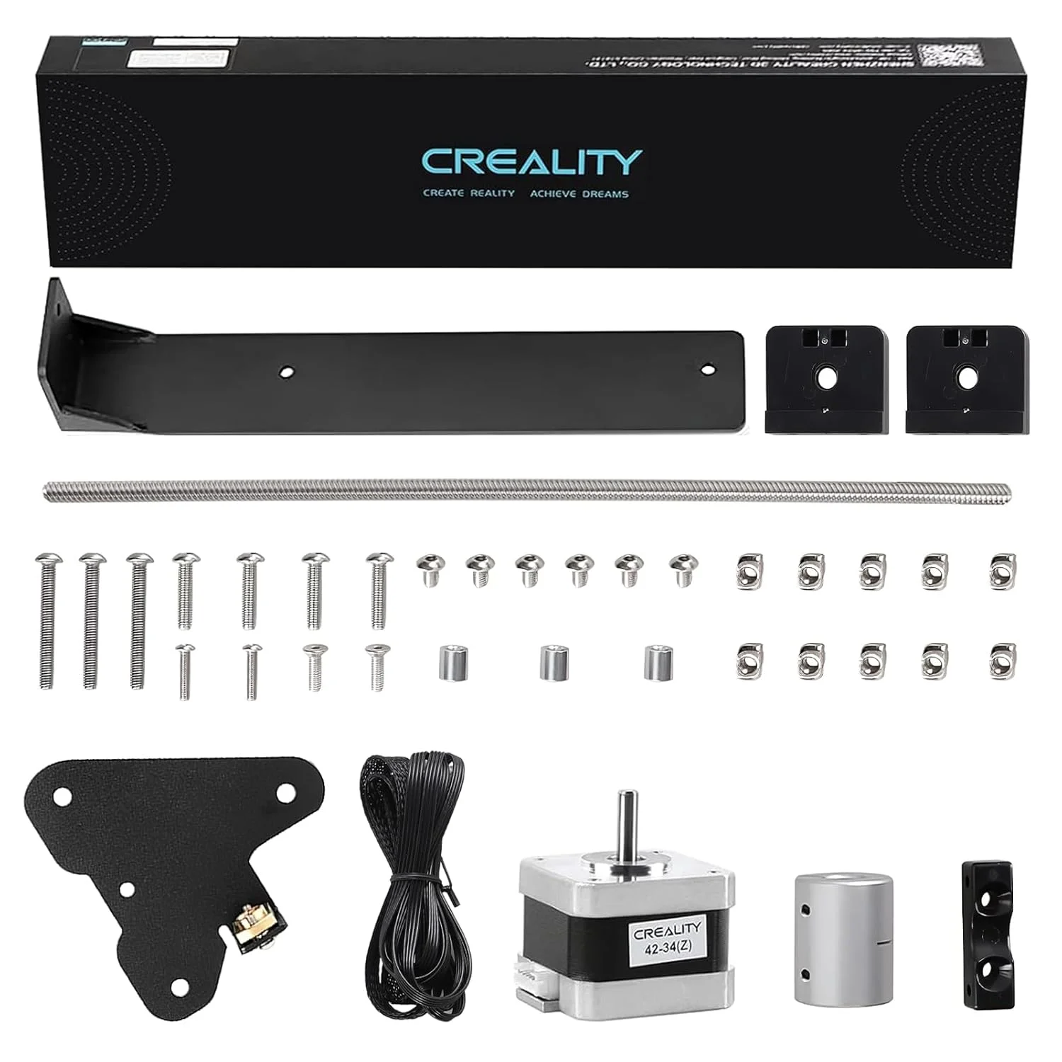 کیت ارتقاء محور Z دوگانه Creality Ender 3 به همراه پیچ سربی، نگهدارنده منبع تغذیه فلزی و موتور پله‌ای کیت میله پیچ پرینتر سه بعدی برای Ender -3 Pro/Ender 3 V2/Ender 3 Neo/Ender 3 V2 Neo