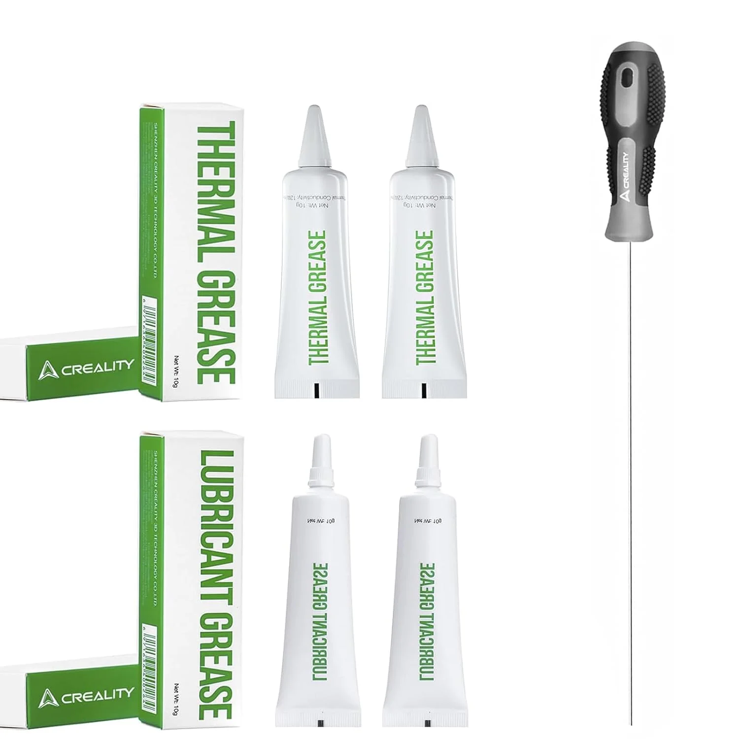 روان کننده پرینتر سه بعدی برای حرکت روان و کاهش صدا + گریس حرارتی برای رسانایی حرارتی بالا + ابزار تمیز کننده نازل برای تمیز کردن سریع و موثر نازل! بسته نگهداری