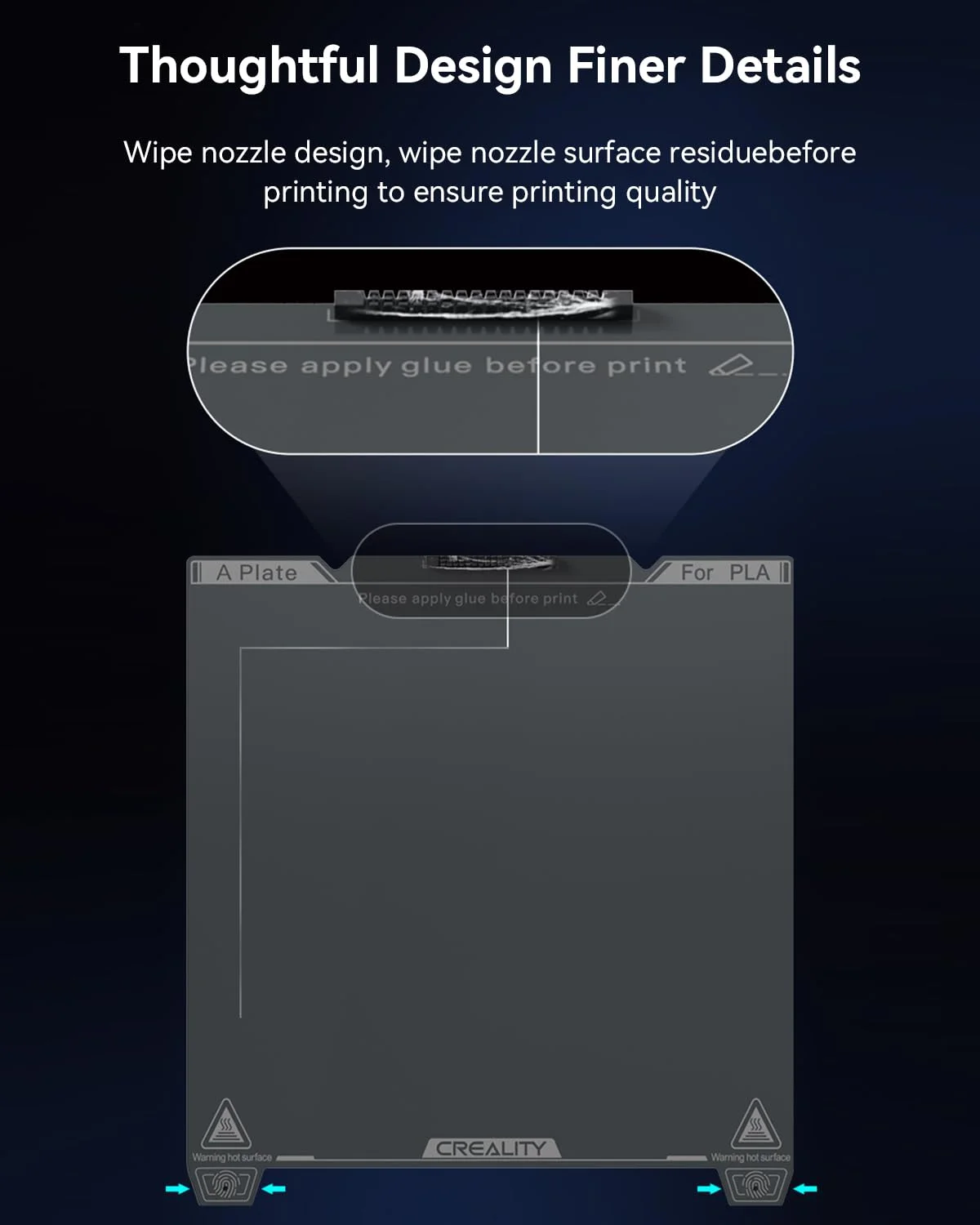صفحه ساخت صاف Creality K1C و کیت نازل Creality K1C با اندازه های 0.4mm، 0.6mm، 0.8mm (چهار عدد)