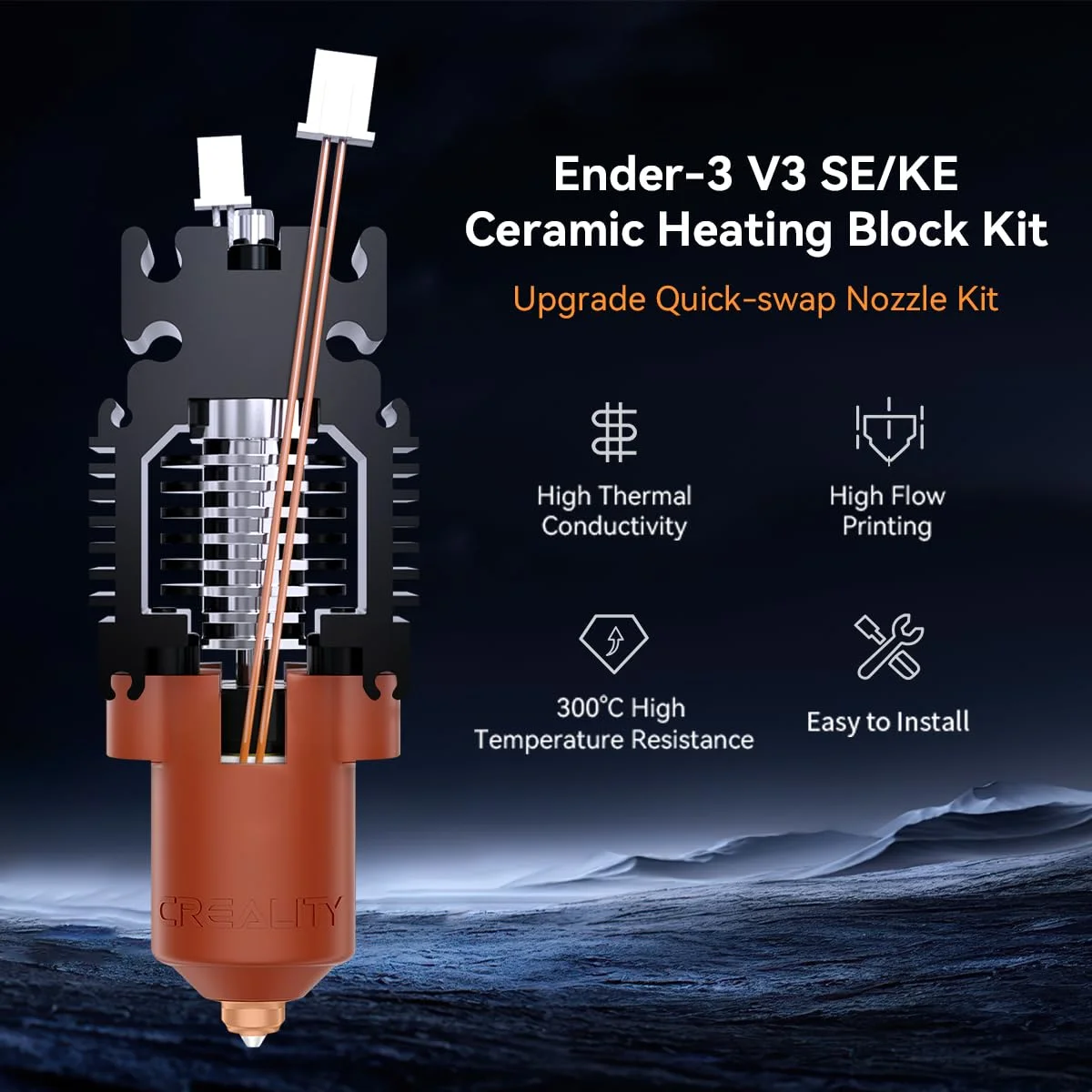 مجموعه ارتقاء هات‌اند Creality Ender 3 V3 SE KE سازگار با Creality K1C/K1/K1 Max/K1 SE/Ender 3 V3/3 V3 Plus/3 V3 SE KE نازل 0.4mm