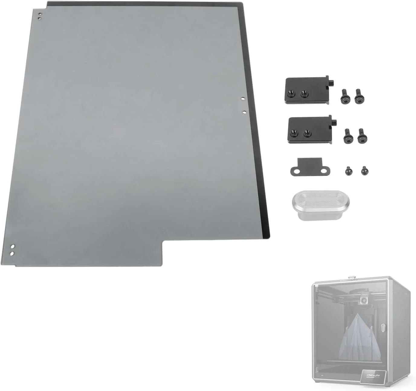 کیت درب جلویی Creality K1 Max، کیت درب جلویی شیشه ای 447×382×3 با 50% شفافیت مشکی، مناسب برای لوازم جانبی پرینتر سه بعدی K1 MAX