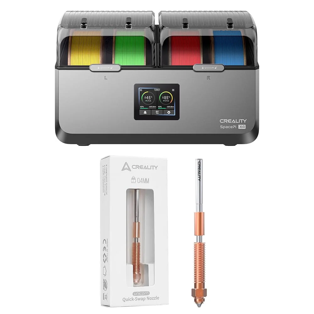 خشک کن فیلامنت 4 حلقه ای Creality، کیت نازل پرینتر سه بعدی تعویض سریع برای پرینترهای سه بعدی Creality K1C/ Ender 3 V3/ Ender 3 V3 Plus