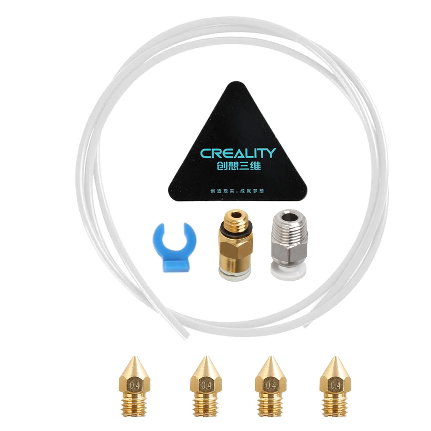 لوله تفلون PTFE رسمی CR برای فیلامنت 1.75 میلی متری، کیت قطعات جایگزین پرینتر سه بعدی، لوازم جانبی اصلی شامل لوله بوودن 1 متری، نازل 4 عدد