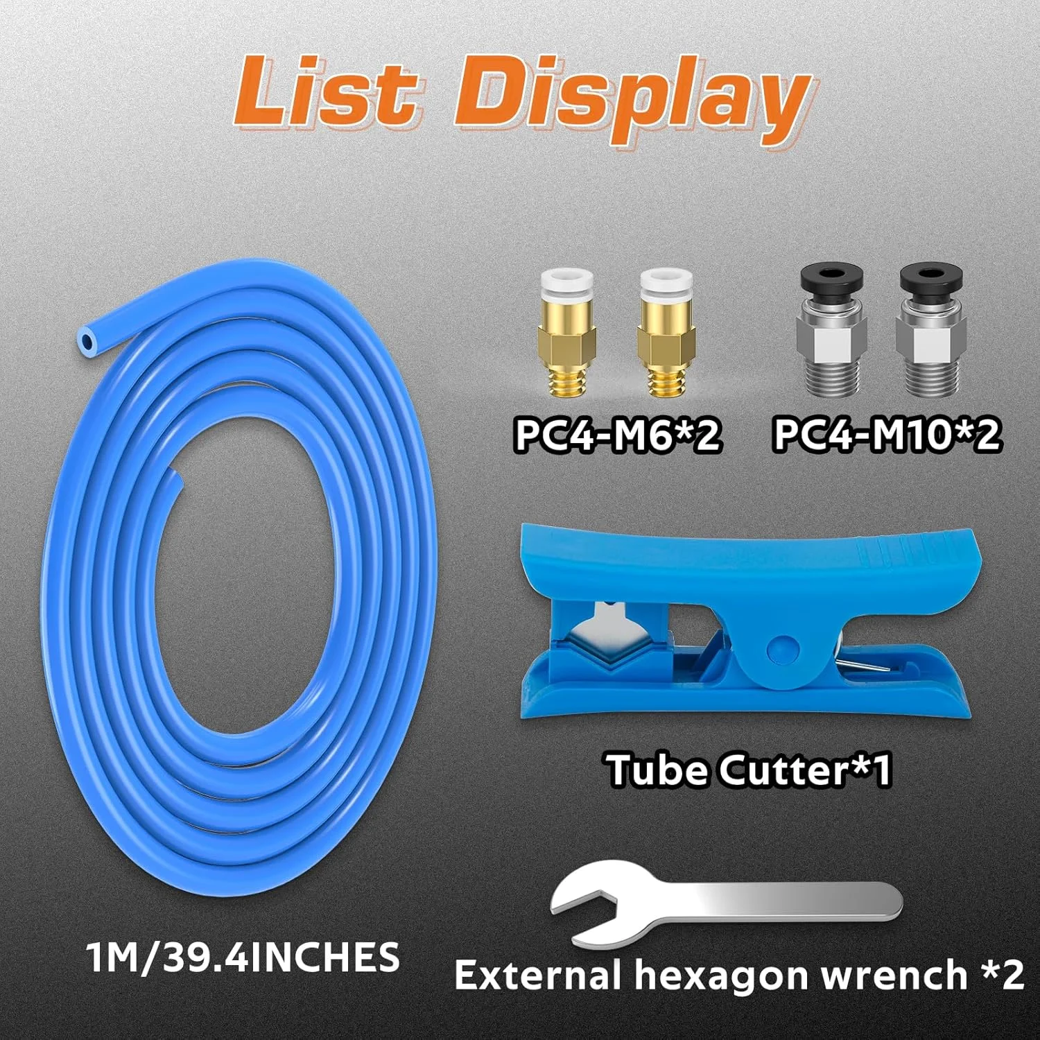 لوله PTFE باودن 1 متری آبی رنگ برای پرینتر سه بعدی، لوله تفلون فیلامنت 1.75 میلی متری مناسب برای Creality Ender 3 / V2 / 3 Pro/Ender 5 / CR-10 / 10S، به همراه 2 عدد اتصالات پنوماتیک PC4-M6 و 2 عدد اتصالات پنوماتیک PC4-M10 و یک عدد کاتر لوله و 2 عدد آچار