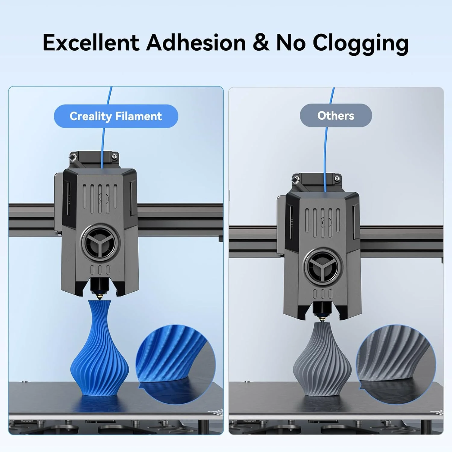 فیلامنت پرینتر سه بعدی کرالیتی، بسته فیلامنت PLA 1.75 میلی متری 2 کیلوگرمی برای پرینت سه بعدی، فیلامنت PLA بدون گره خوردگی، چسبندگی قوی و عملکرد عالی، دقت +/- 0.02 میلی متر (بسته 2 عددی مشکی و مشکی)
