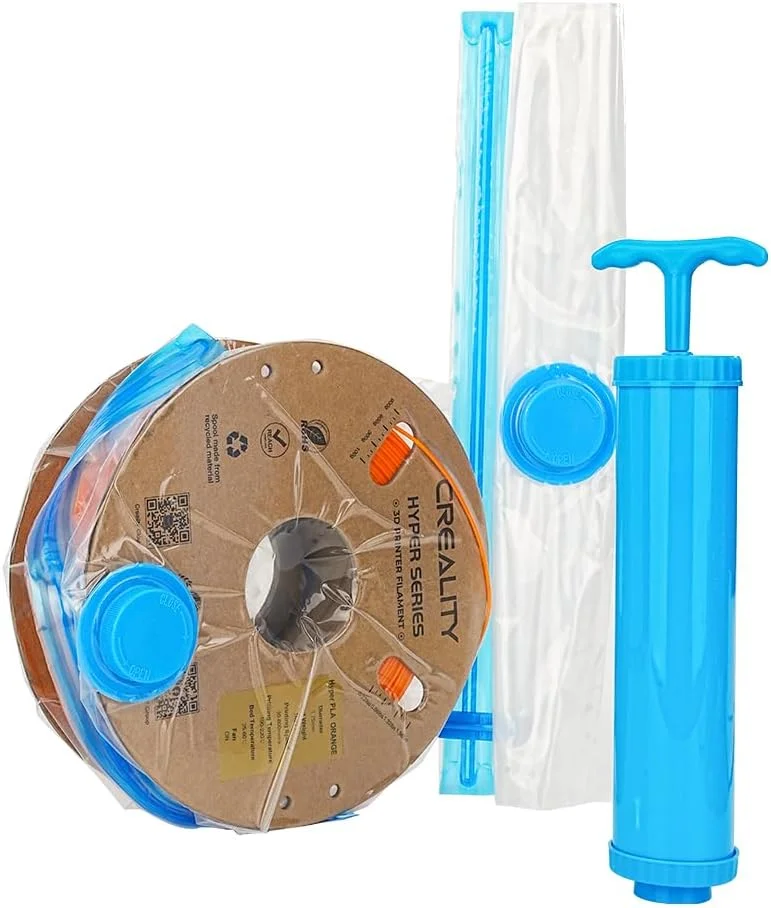 کیت نگهداری وکیوم فیلامنت Creality، شامل 10 کیسه نگهداری مهر و موم شده با پمپ دستی/مواد خشک کننده، خشک کن فیلامنت سه بعدی برای فیلامنت پرینتر سه بعدی 1 کیلوگرمی (40x40 سانتی متر)