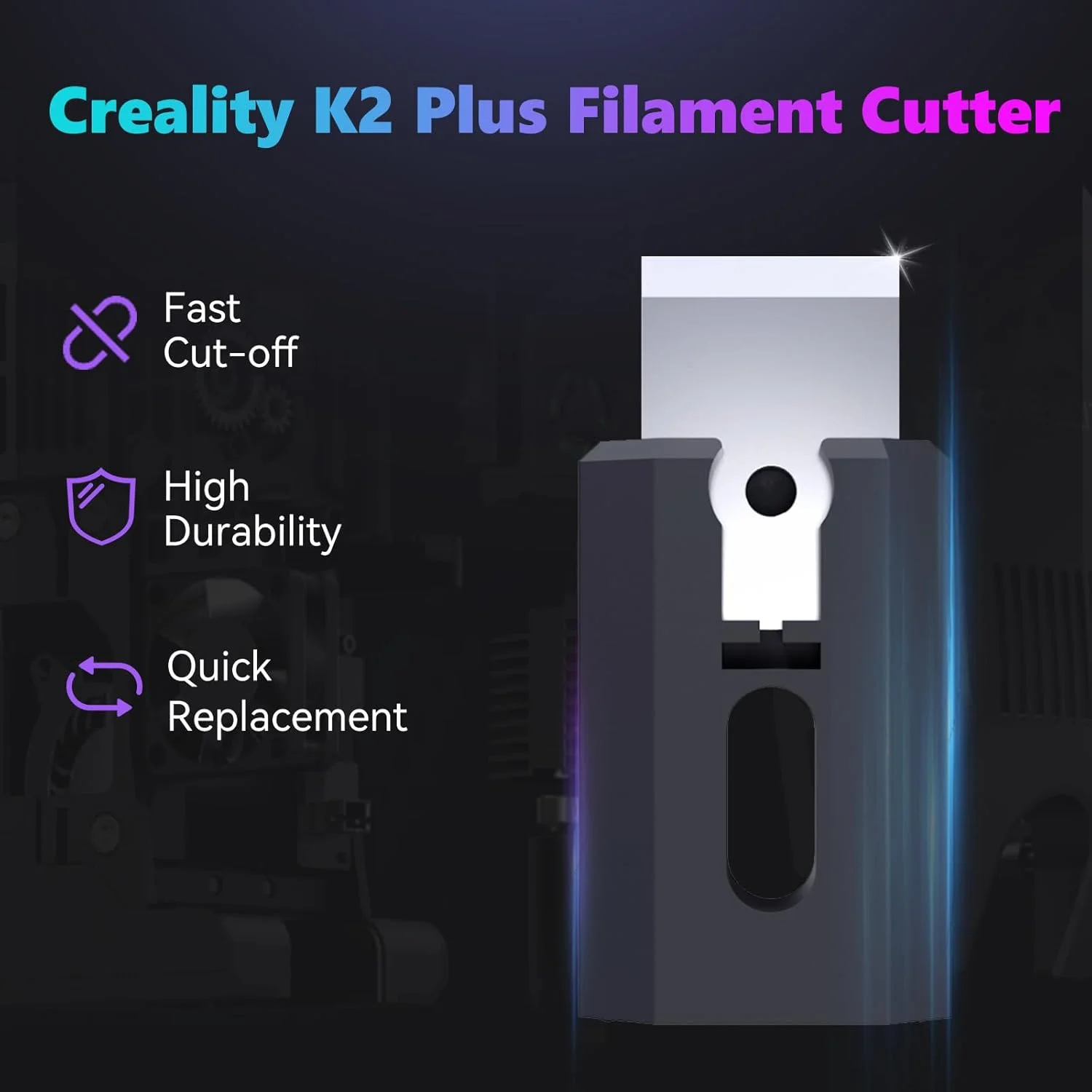 برشگر فیلامنت رسمی کرالیتی K2 پلاس 10 عددی، برش سریع فیلامنت ها، لوازم جانبی ماژول برش فیلامنت با دوام بالا، قطعات جایگزینی سریع برای پرینترهای سه بعدی کرالیتی K2/K2 Pro/K2 Plus