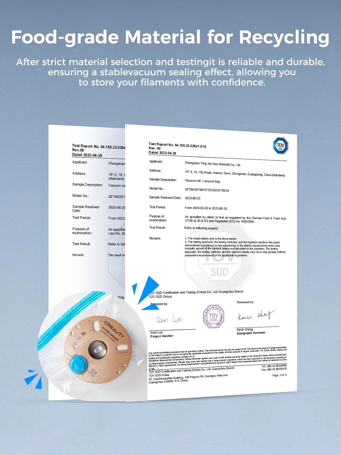 کیت نگهداری وکیوم فیلامنت Creality، شامل 10 کیسه نگهداری مهر و موم شده با پمپ دستی/مواد خشک کننده، خشک کن فیلامنت سه بعدی برای فیلامنت پرینتر سه بعدی 1 کیلوگرمی (40x40 سانتی متر)