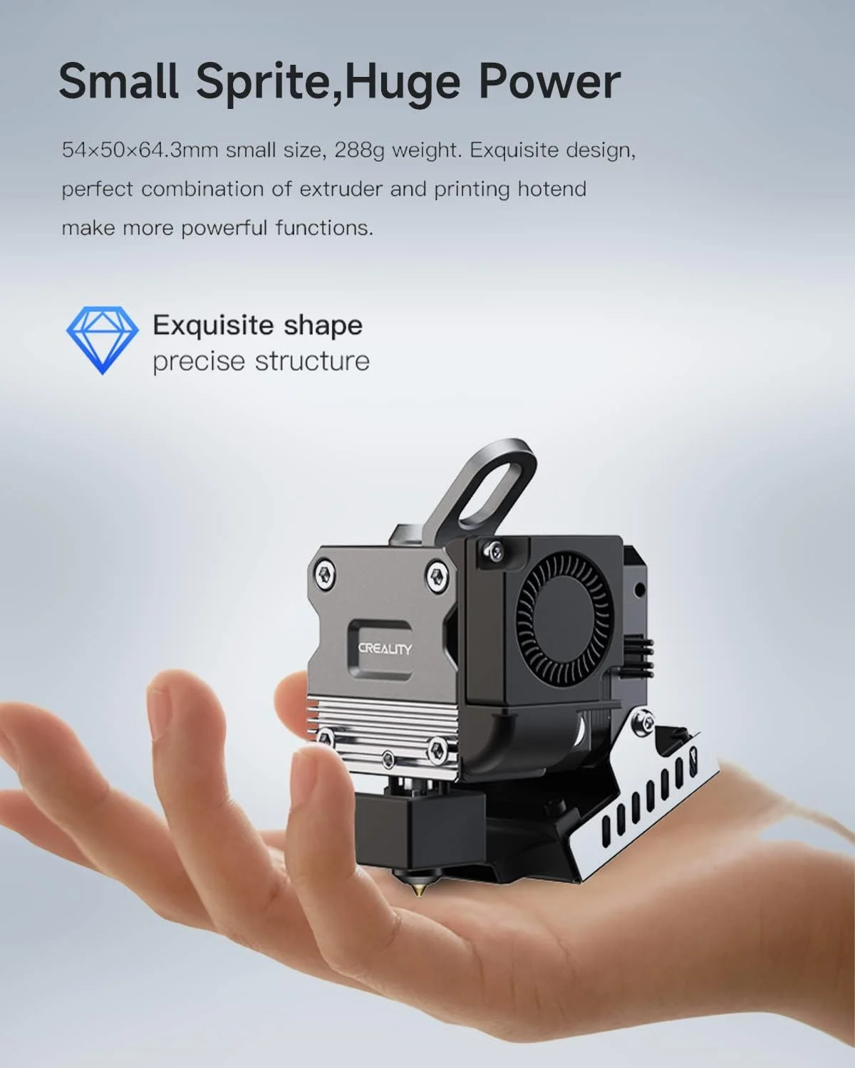 اکسترودر رسمی Creality Sprite Pro، اکسترودر تمام فلزی دایرکت درایو برای پرینترهای سه بعدی Creality Ender-3 S1/Ender-3 S1 Pro/Ender-3 S1 Plus/CR-10 Smart Pro