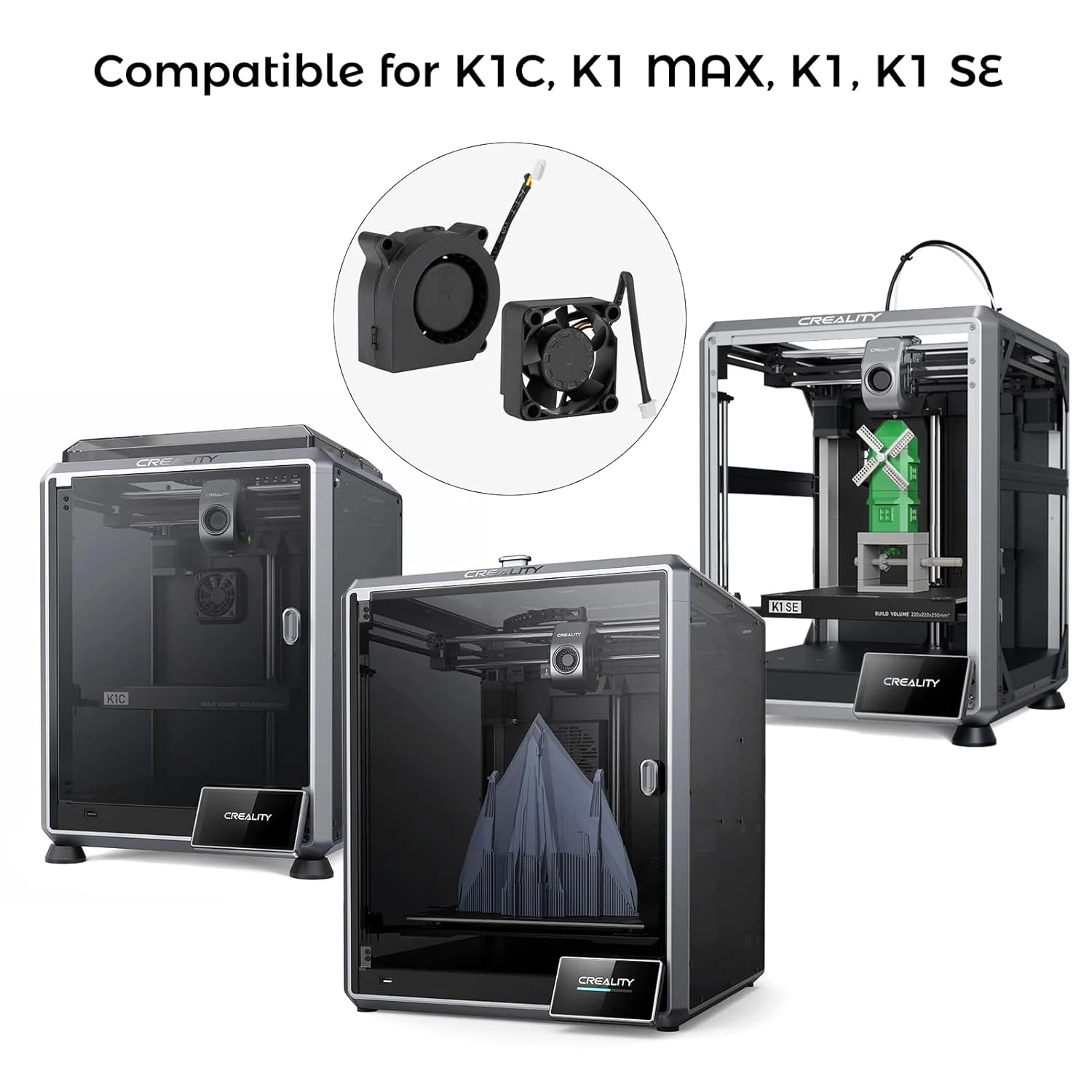 فن دمنده 4020 و فن محوری 3010 کرالیتی K1C برای خنک کننده نازل هات اند اکسترودر، قطعات جایگزین پرینتر سه بعدی K1C، K1 MAX، K1 SE، K1